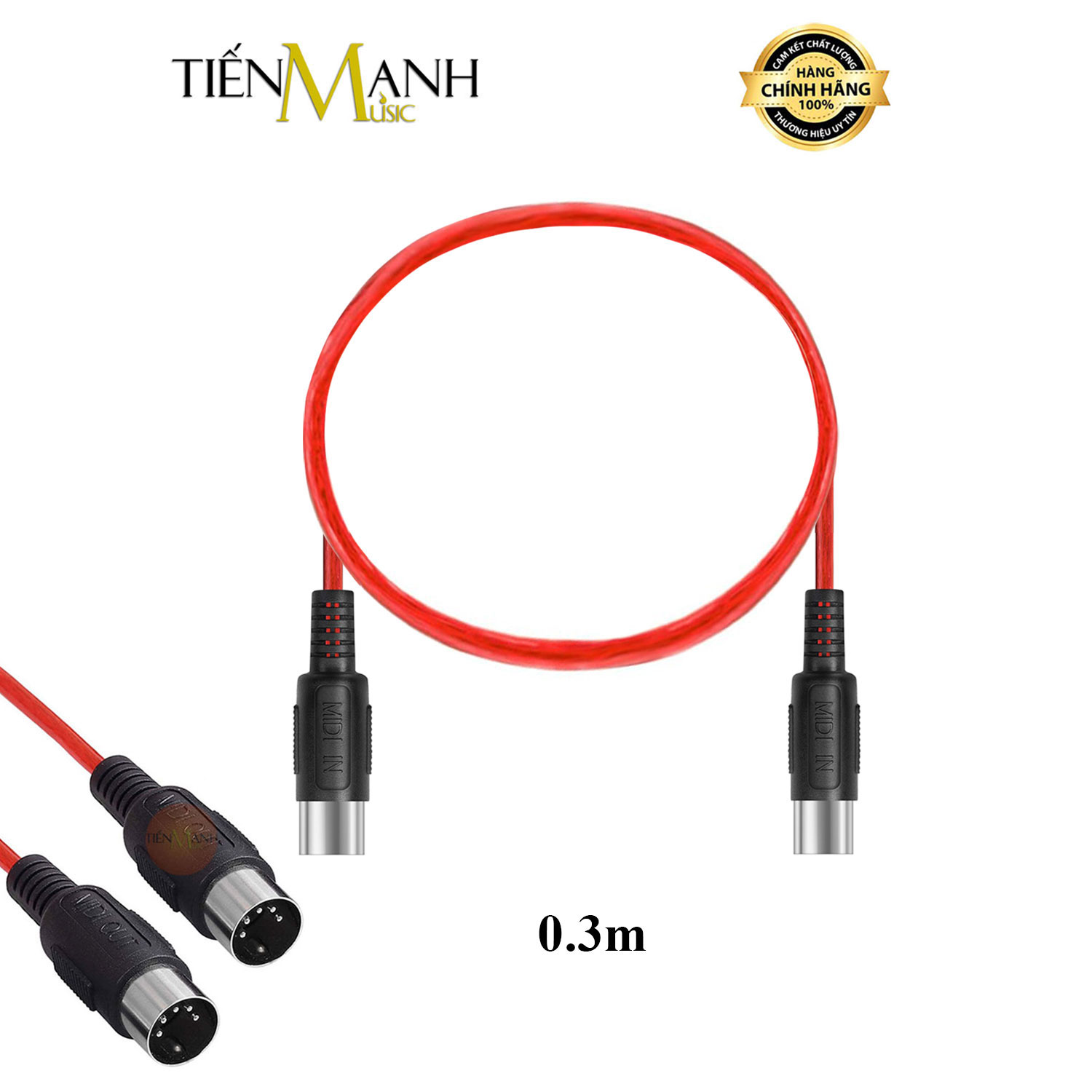 Dây Cáp Midi 2 Đầu Cắm Tròn 5 Chân Dài 0.3m Wersi UM10-03