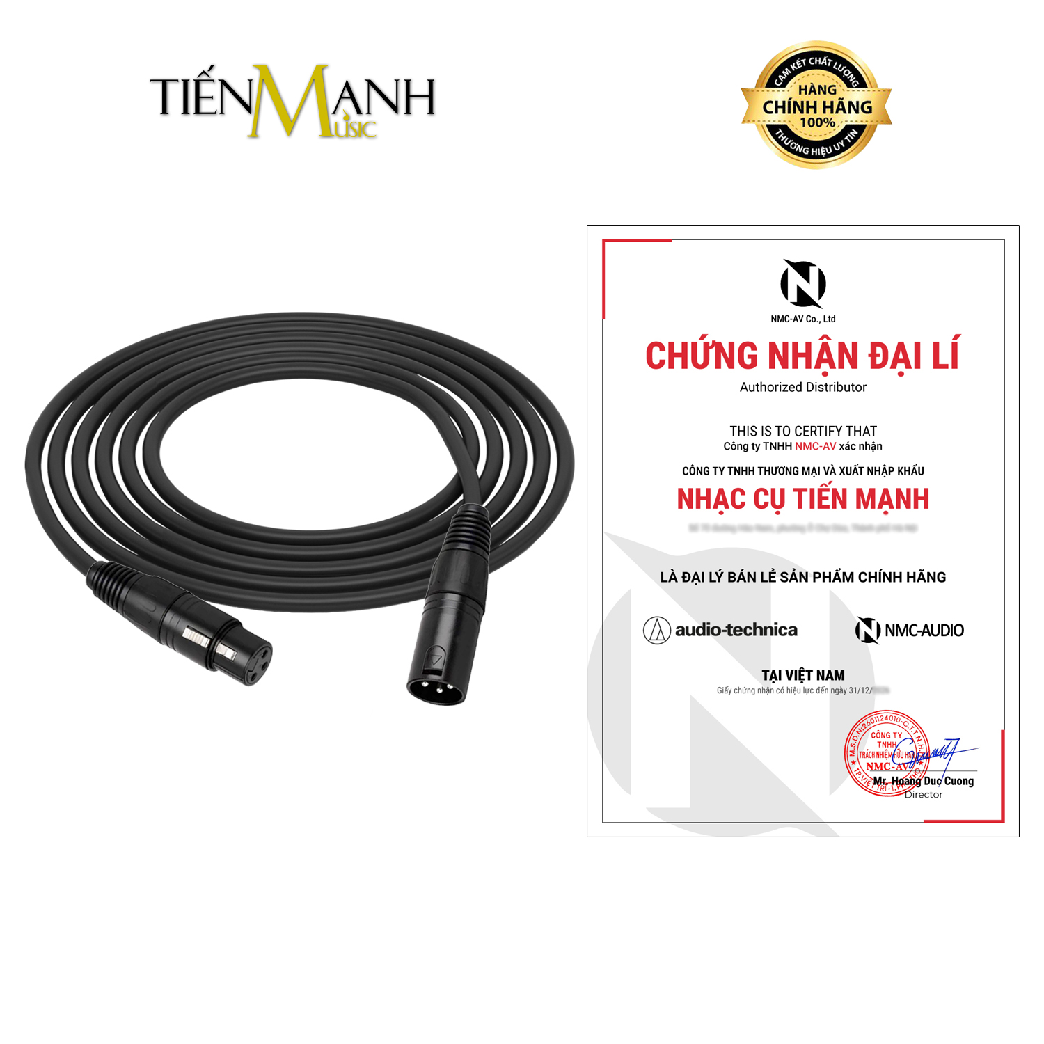 Dây Cáp Mic 2 Đầu Canon XLR NMC-AUDIO  C66F-3M Dài 3m