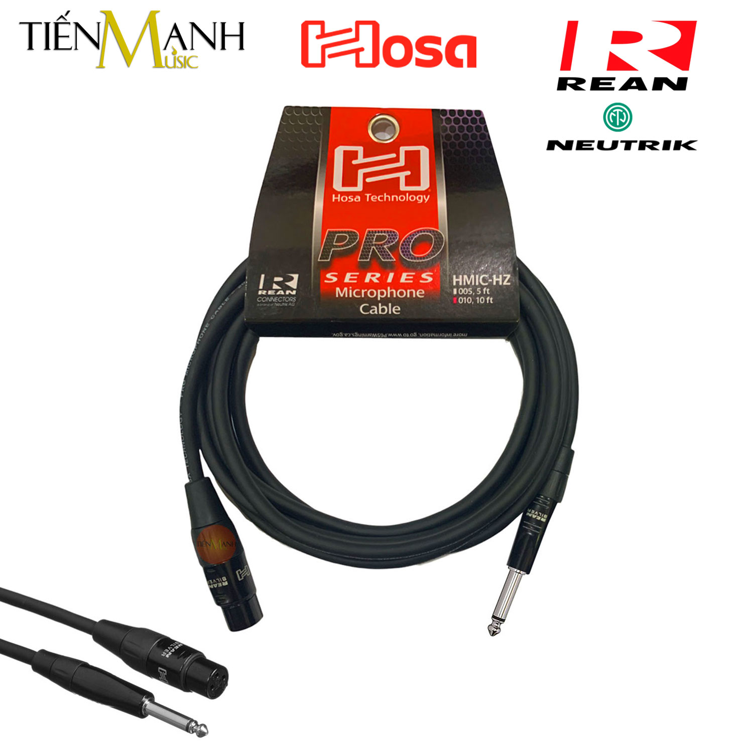 Dây Cáp Micro Hosa Dài 7.5m Hát Karaoke Pro REAN XLR Canon Cái sang 6ly TS Mono HMIC-025HZ