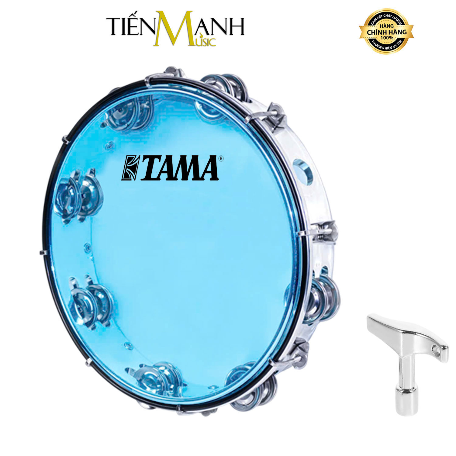 Trống lắc tay - Lục lạc gõ bo Tambourine Tama (Xanh)