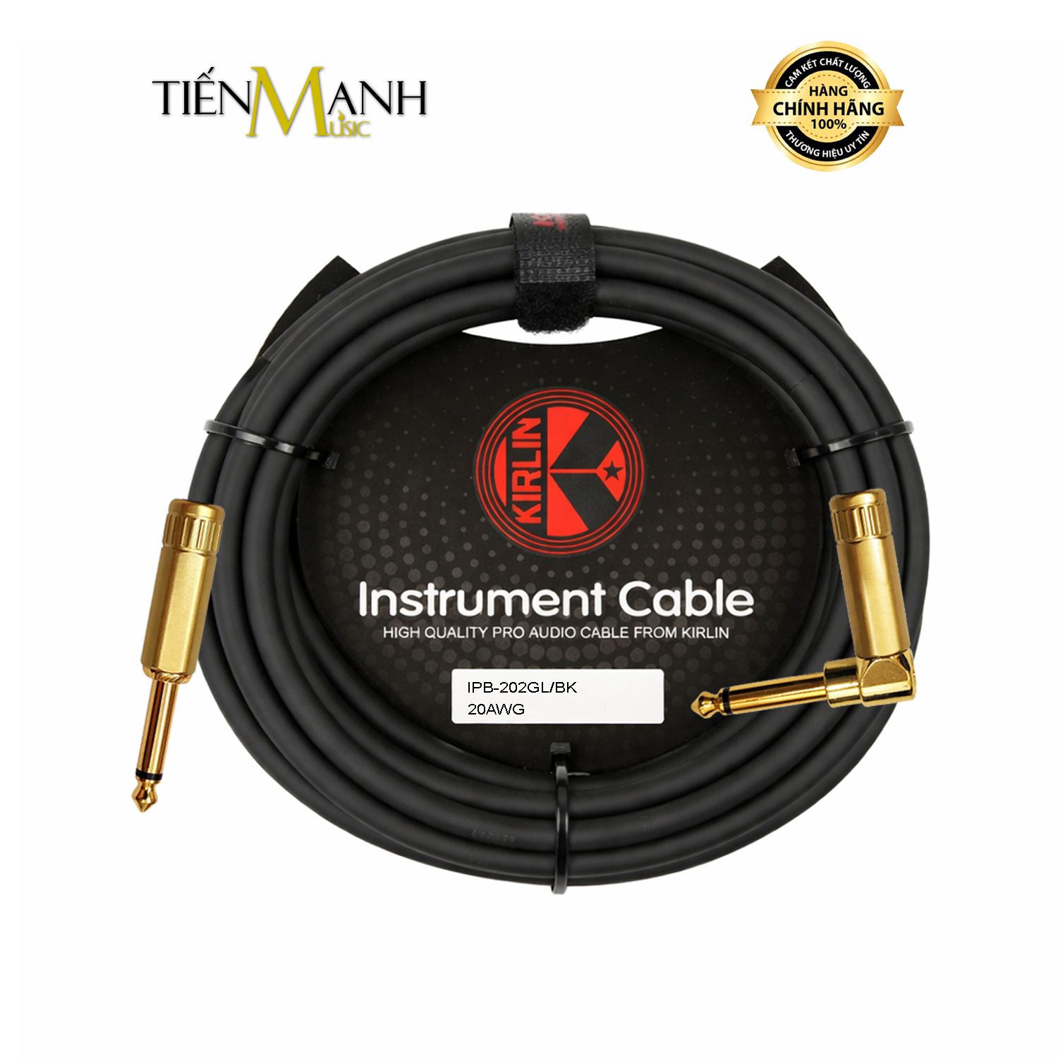 Dây Cáp Line Tín Hiệu Guitar Mono 6ly Thẳng Sang 6ly Vuông Kirlin IPB202GL Dài 5m
