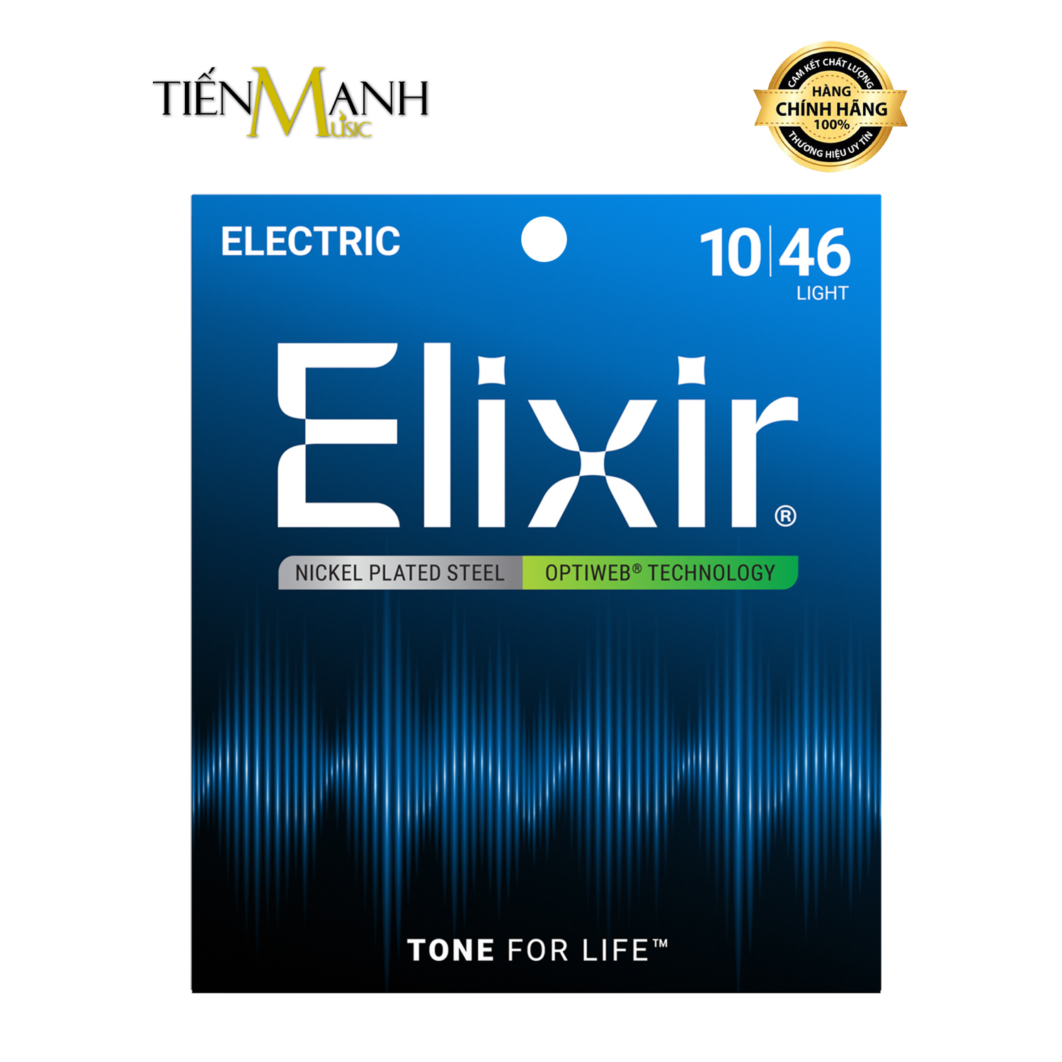 Bộ Dây Đàn Elixir Electric Guitar Strings 19052 (Dây Guitar Điện cỡ 10 - Phủ lớp Optiweb cao cấp)