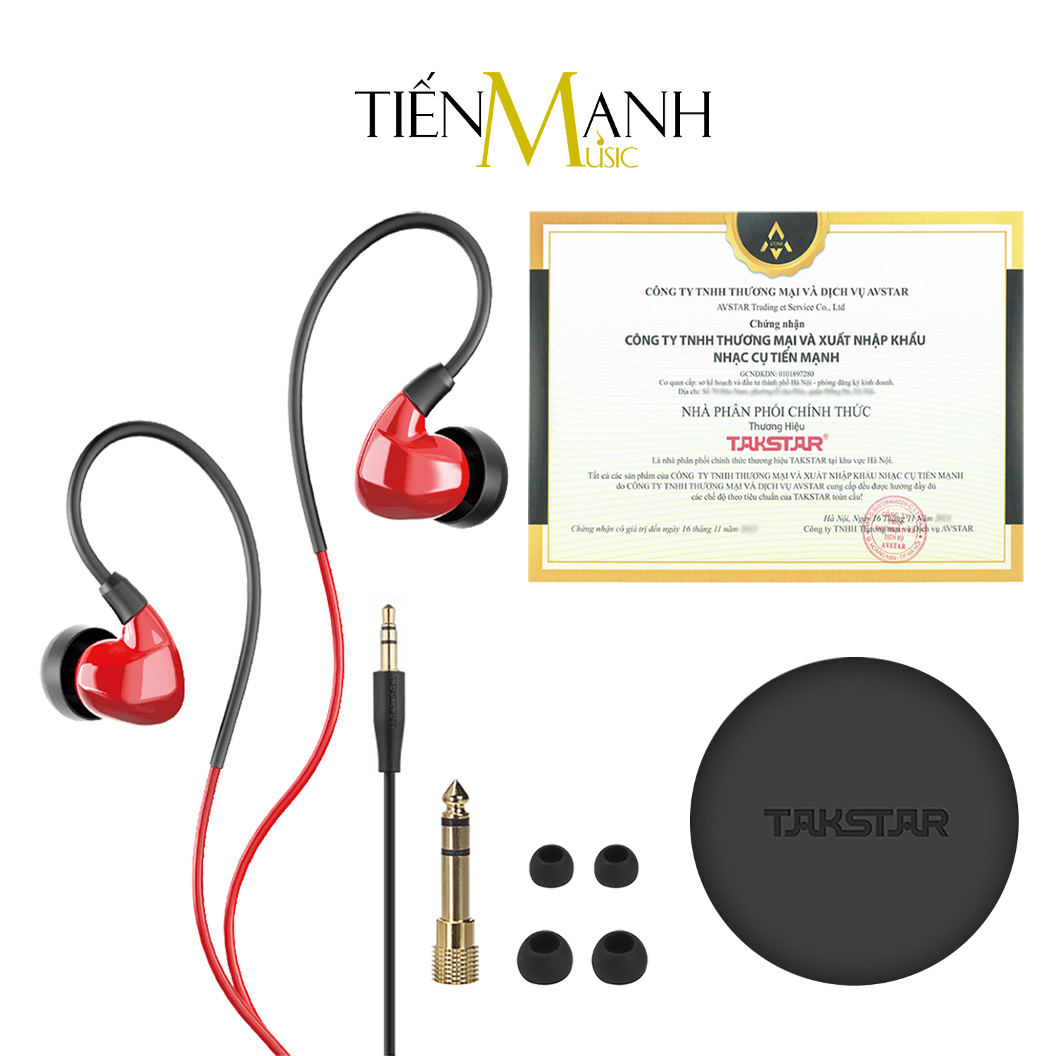 [Chính Hãng] Tai Nghe Kiểm Âm Nhét Tai In-Ear Takstar TS-2260 - Red