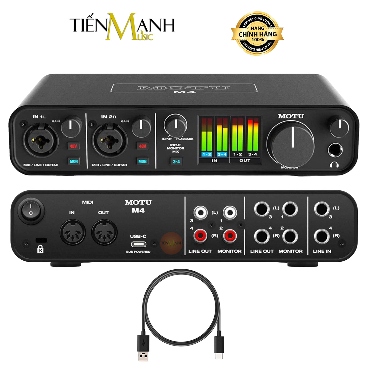 Soundcard MoTu M4 - Sound Card Bộ Thu Âm Thanh và Livestream USB-C Audio Interface