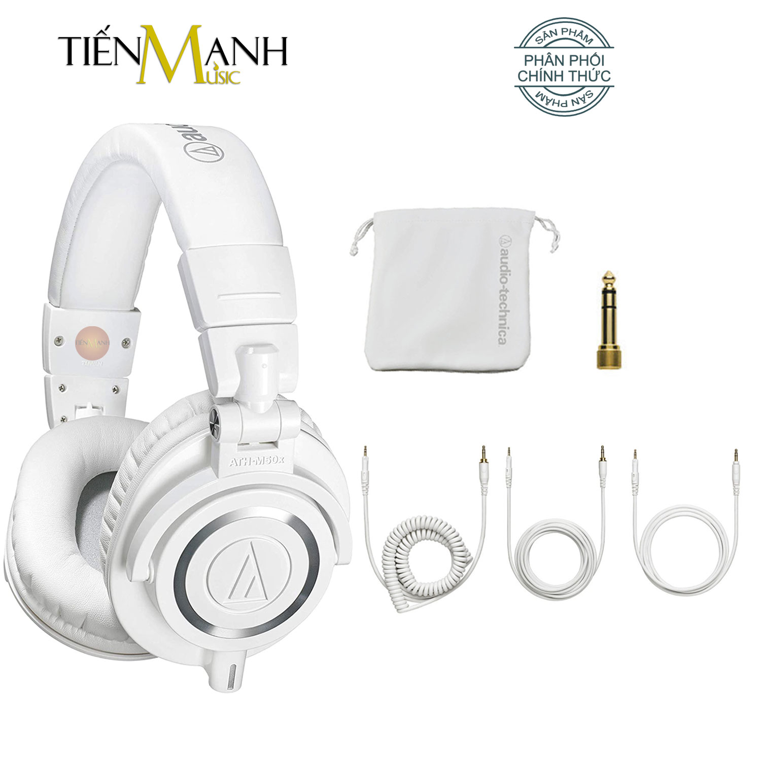 Audio Technica ATH-M50X (Màu Trắng) Tai Nghe Kiểm Âm Studio Monitor Headphones Professional M50X