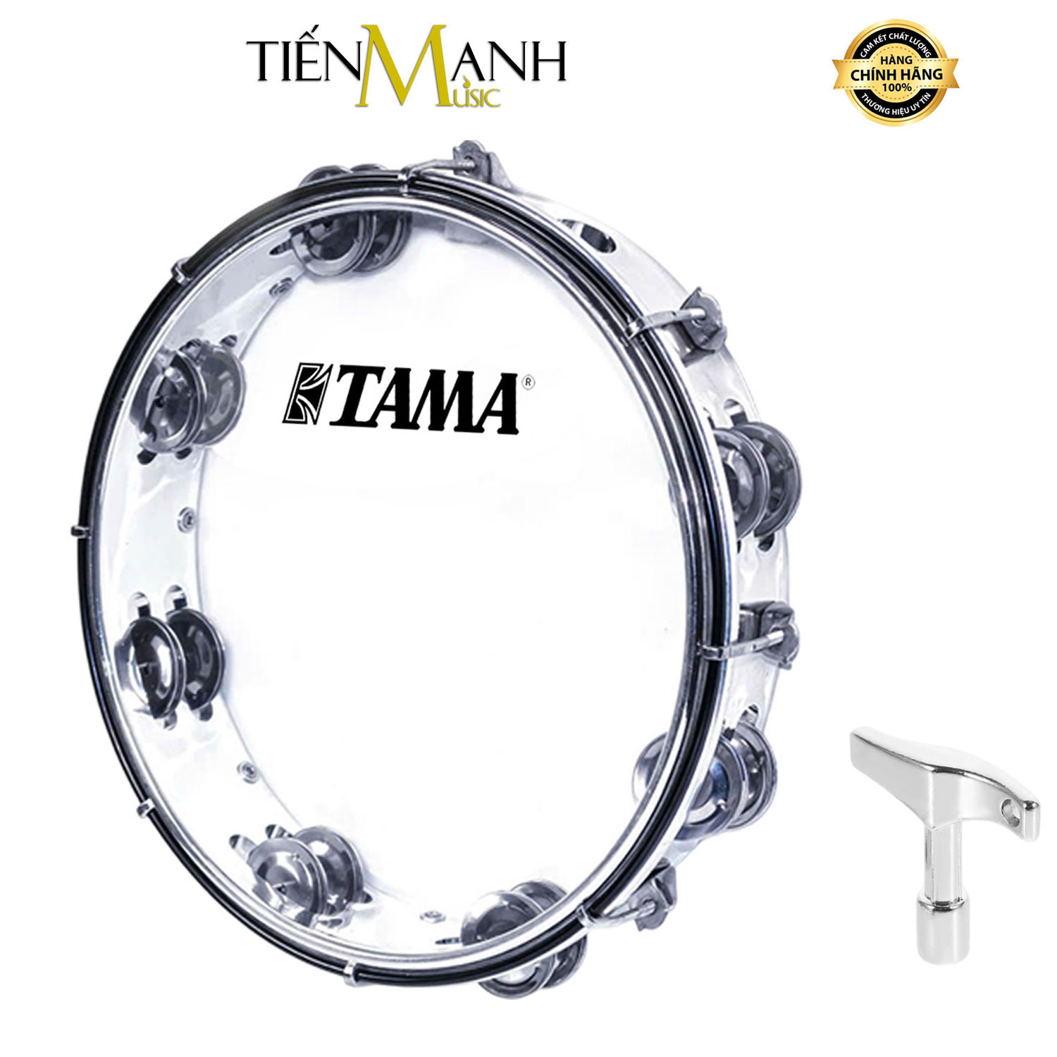 Trống lắc tay - Lục lạc gõ bo Tambourine Tama (Trong)