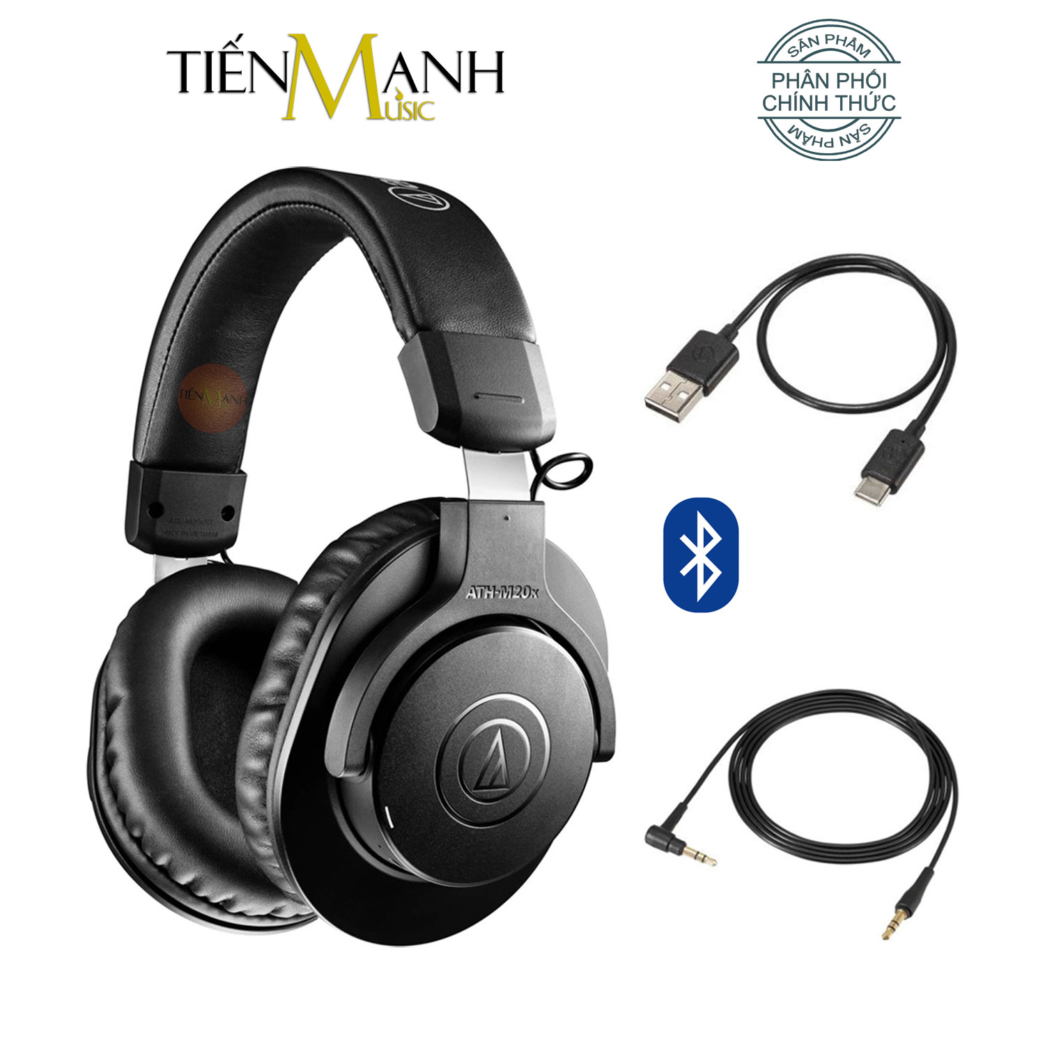[Bluetooth] Audio Technica ATH-M20xBT Tai Nghe Không Dây Wireless Headphones Professional M20x BT M20xBT ATHM20x