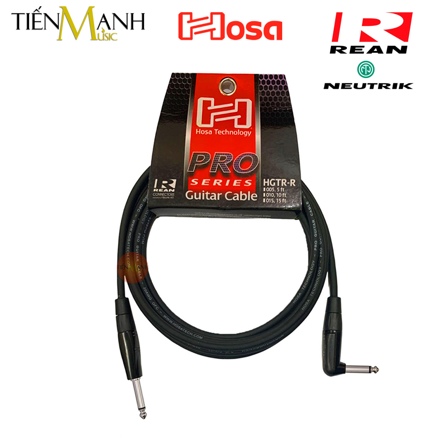 Dây Cáp Guitar Hosa Pro Dài 6m REAN 2 Đầu 6ly TS Mono HGTR-020R Cable Tín Hiệu