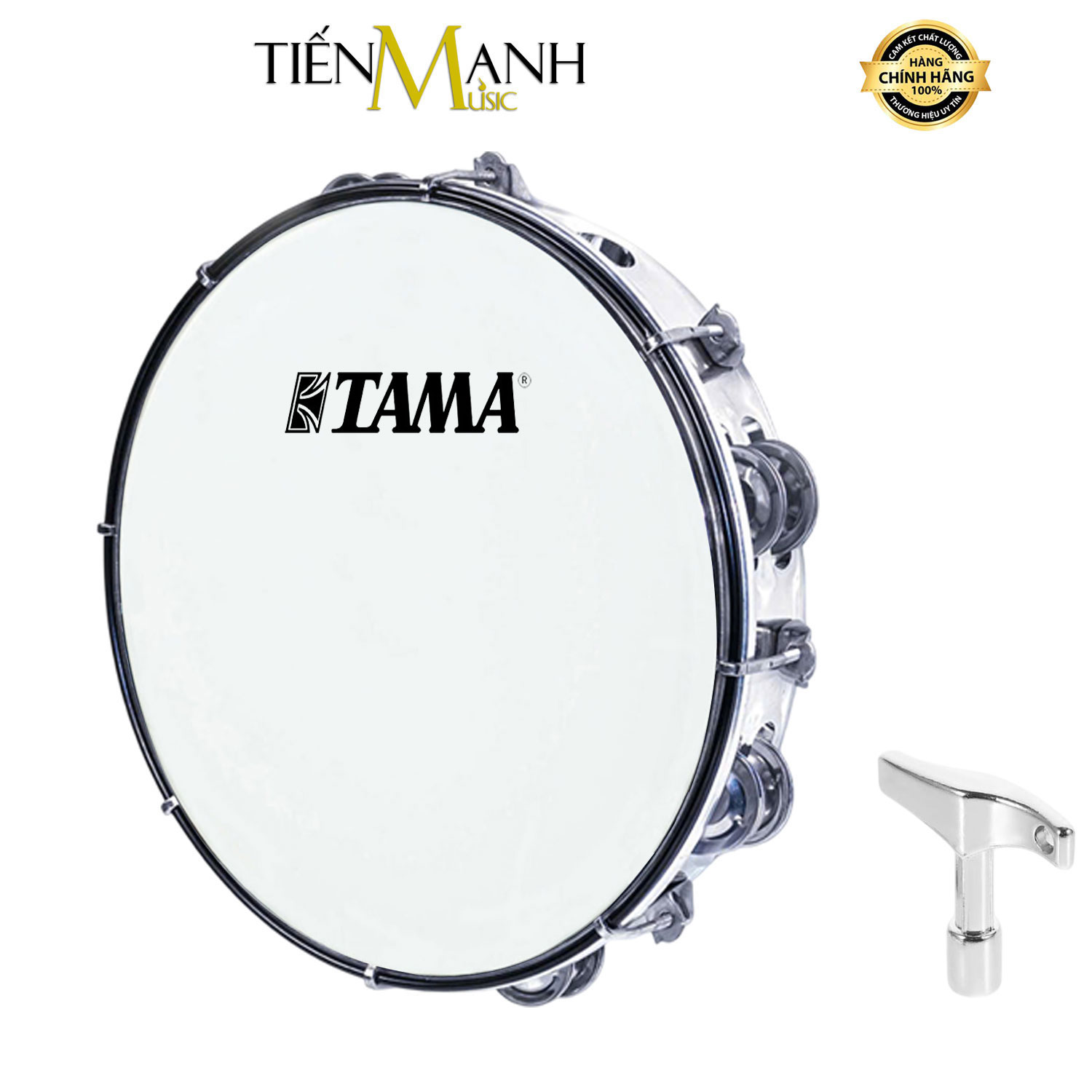 Trống lắc tay - Lục lạc gõ bo Tambourine Tama (Trắng)