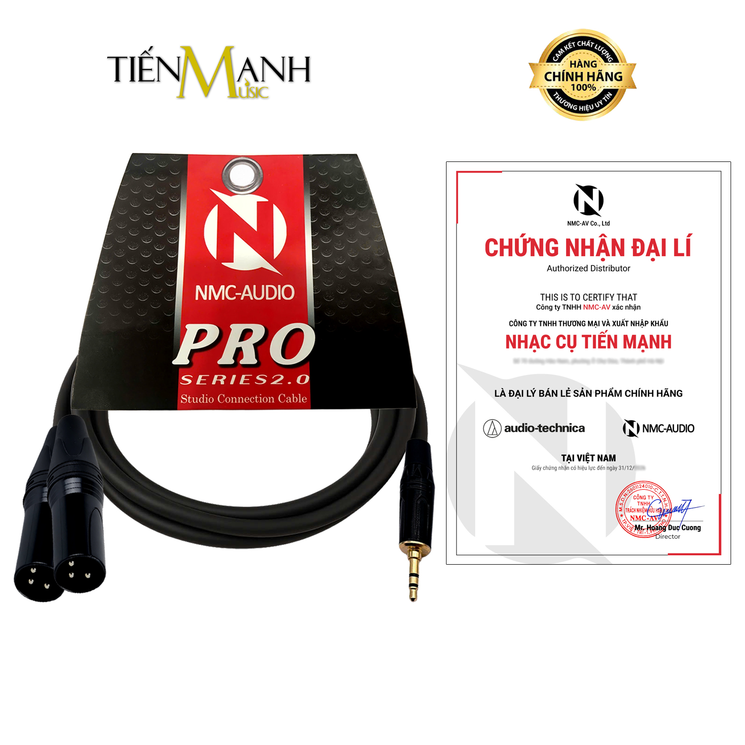 Dây Cáp Đầu 3ly Stereo Sang 2 Đầu Canon XLR Đực NMC-Audio SP142