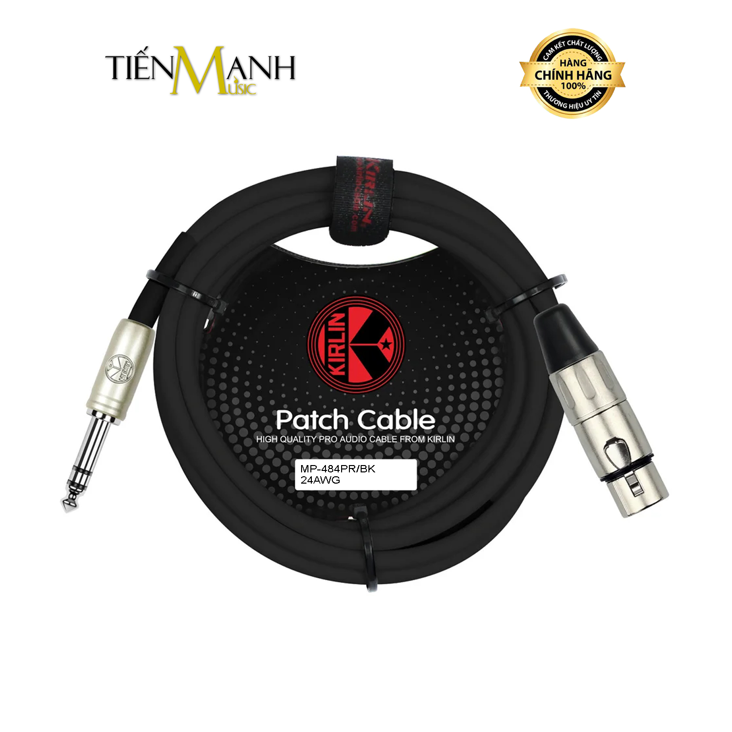 Dây Cáp Tín Hiệu Balanced Canon Cái Sang 6ly TRS Kirlin MP484PR Dài 5m