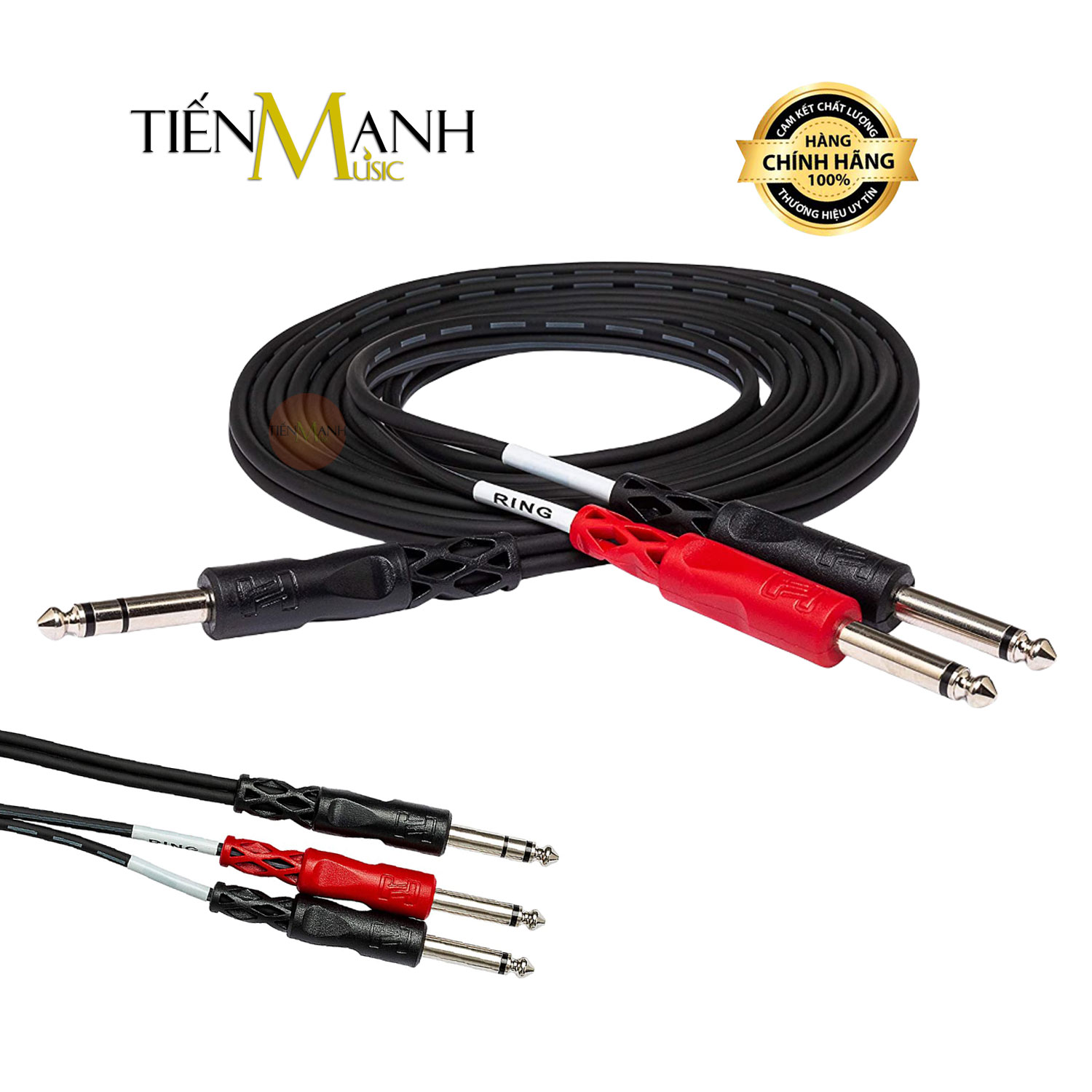 Dây Cáp Chia Tín Hiệu Chữ Y Hosa Dài 3m STP-203 Đầu 6ly Stereo TRS sang 2 Đầu 6ly TS Mono