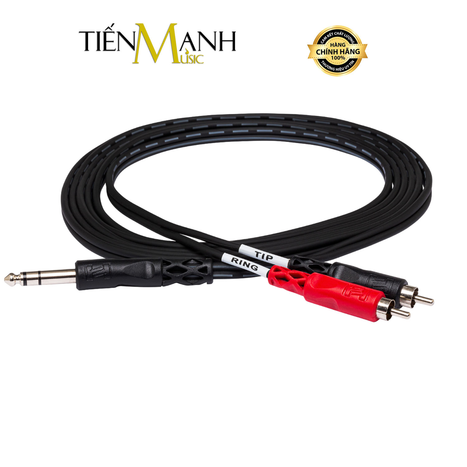 Dây Cáp Chia Tín Hiệu Chữ Y Hosa Dài 3m Đầu 6ly Stereo TRS Sang 2 Đầu Hoa Sen RCA TRS-203