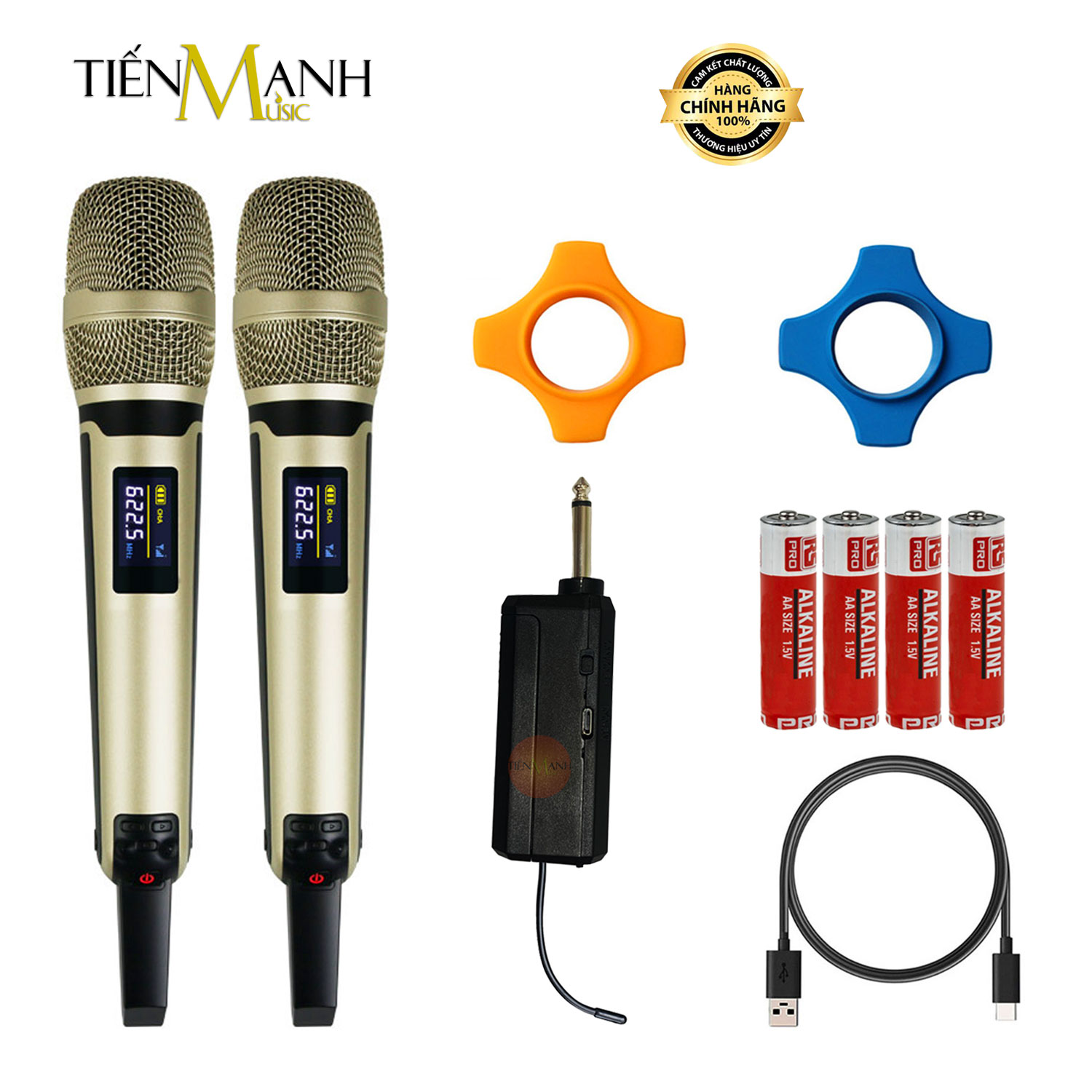 [Không Dây] Bộ 2 Mic Wireless Pin Sạc Dr Mic S9000 - Micro Cầm Tay Vocal Audio Microphone Karaoke DrMic