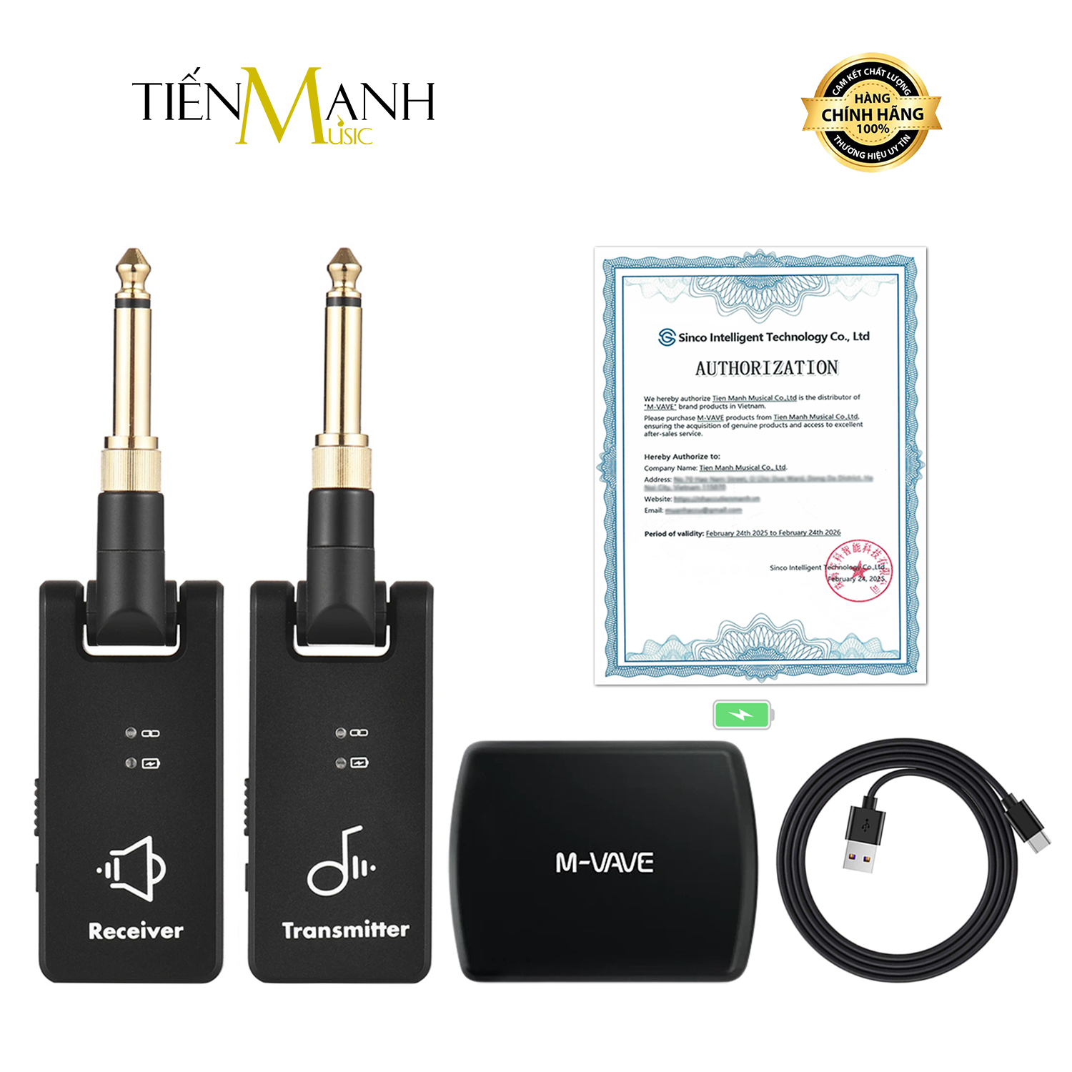 Bộ Thu Phát Guitar Không Dây Wireless MVAVE WP8 ( Kèm Charging Case )