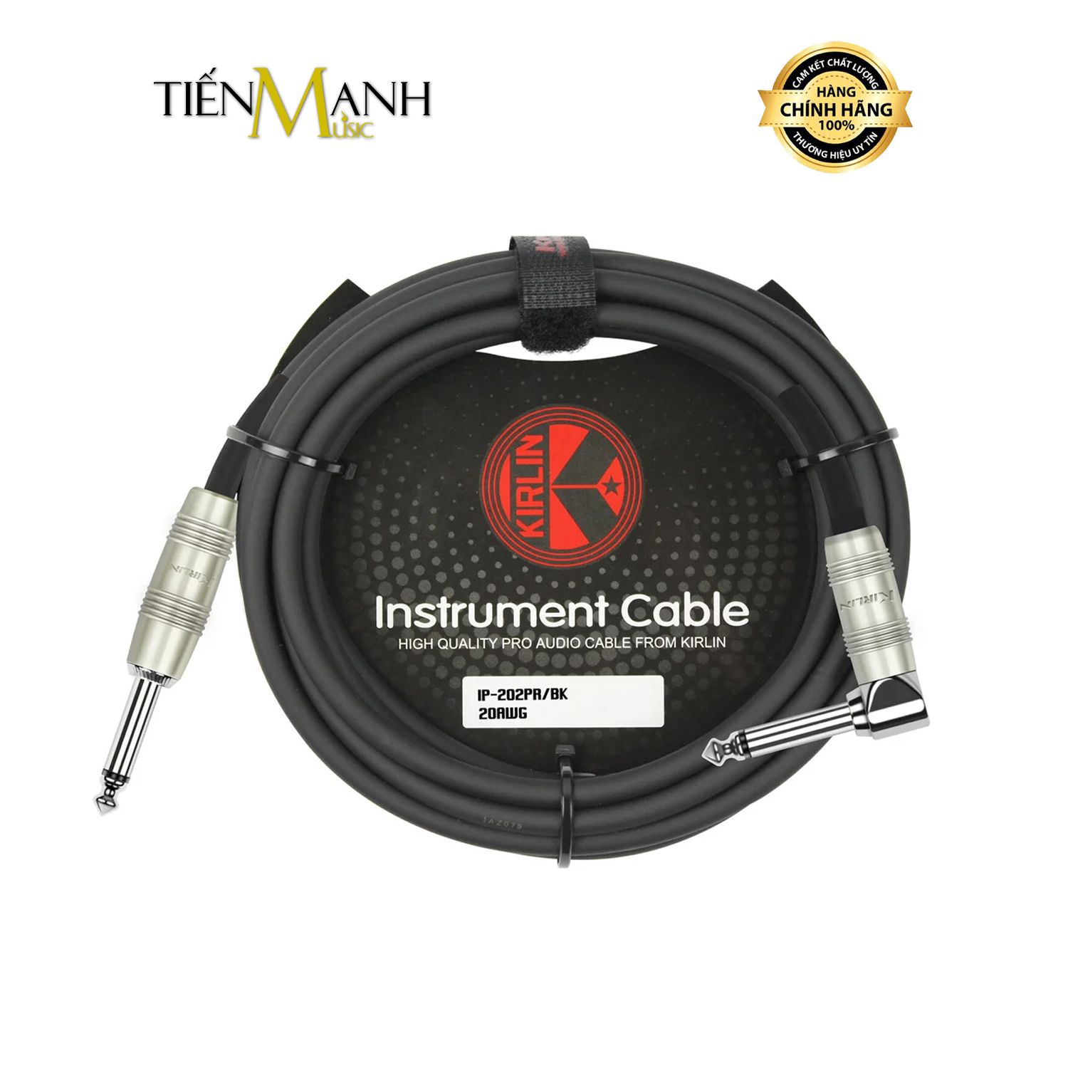 Dây Cáp Line Tín Hiệu Guitar Mono 6ly Thẳng Sang 6ly Vuông Kirlin IP202PR Dài 5m