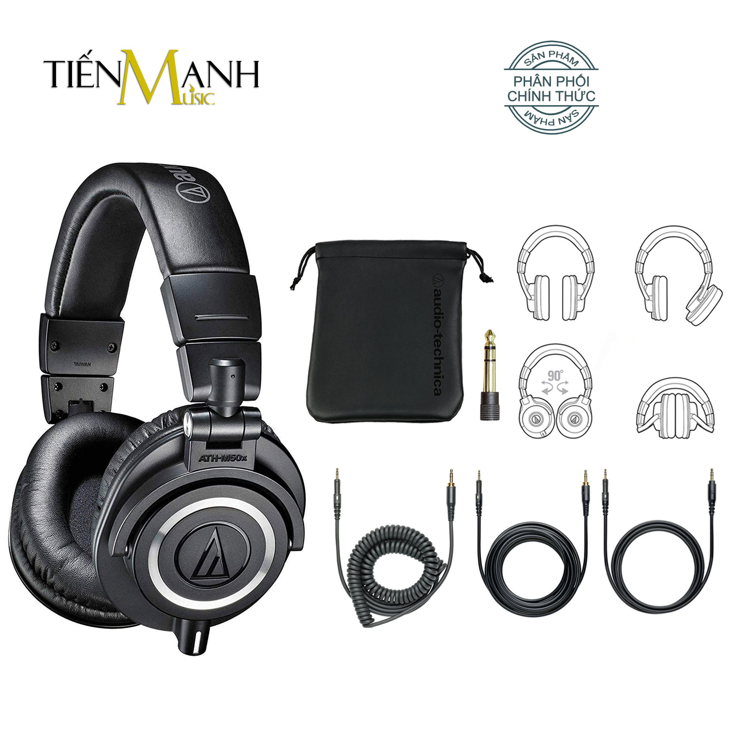 Tai Nghe Kiểm Âm Audio Technica ATH-M50X Studio Monitor Headphones Professional M50X