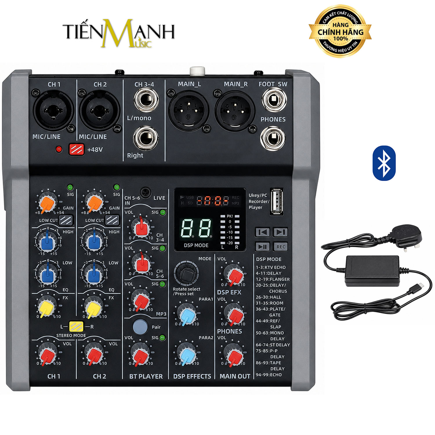 Bàn Trộn Mixer Đa Hiệu Ứng Hát Livestream, Karaoke A28 Có Bluetooth