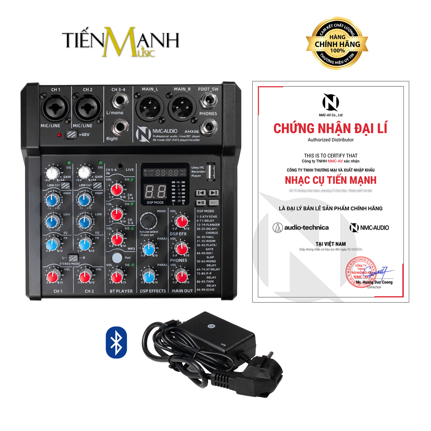 Bàn Trộn Âm Thanh Có Hiệu Ứng Audio Mixer NMC-AUDIO AMX06