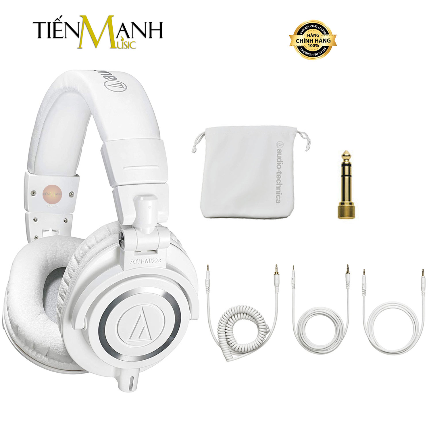 Tai Nghe Kiểm Âm Audio Technica ATH-M50xWH (Trắng)