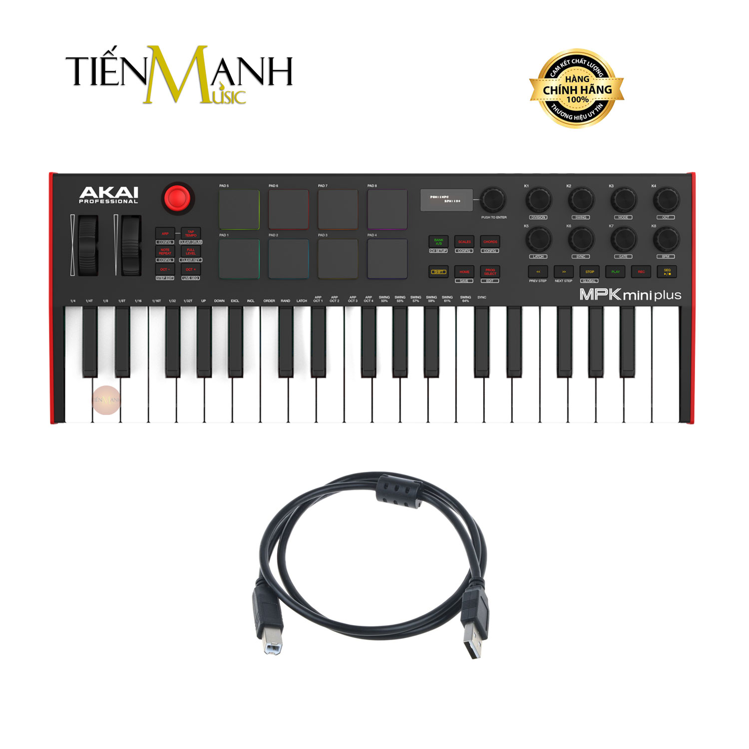 Akai MPK Mini Plus - Midi Compact Keyboard Controller Bàn Phím Sáng Tác Sản Xuất Âm Nhạc Producer