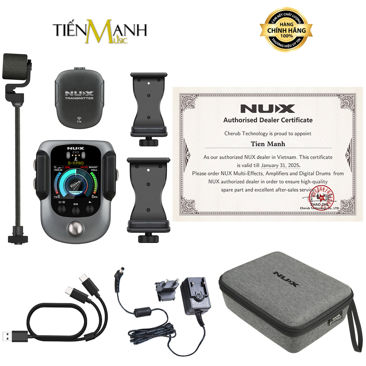 Micro Cho Violin Nux B11 Pro 2.4GHz Mic Wireless Microphone System
