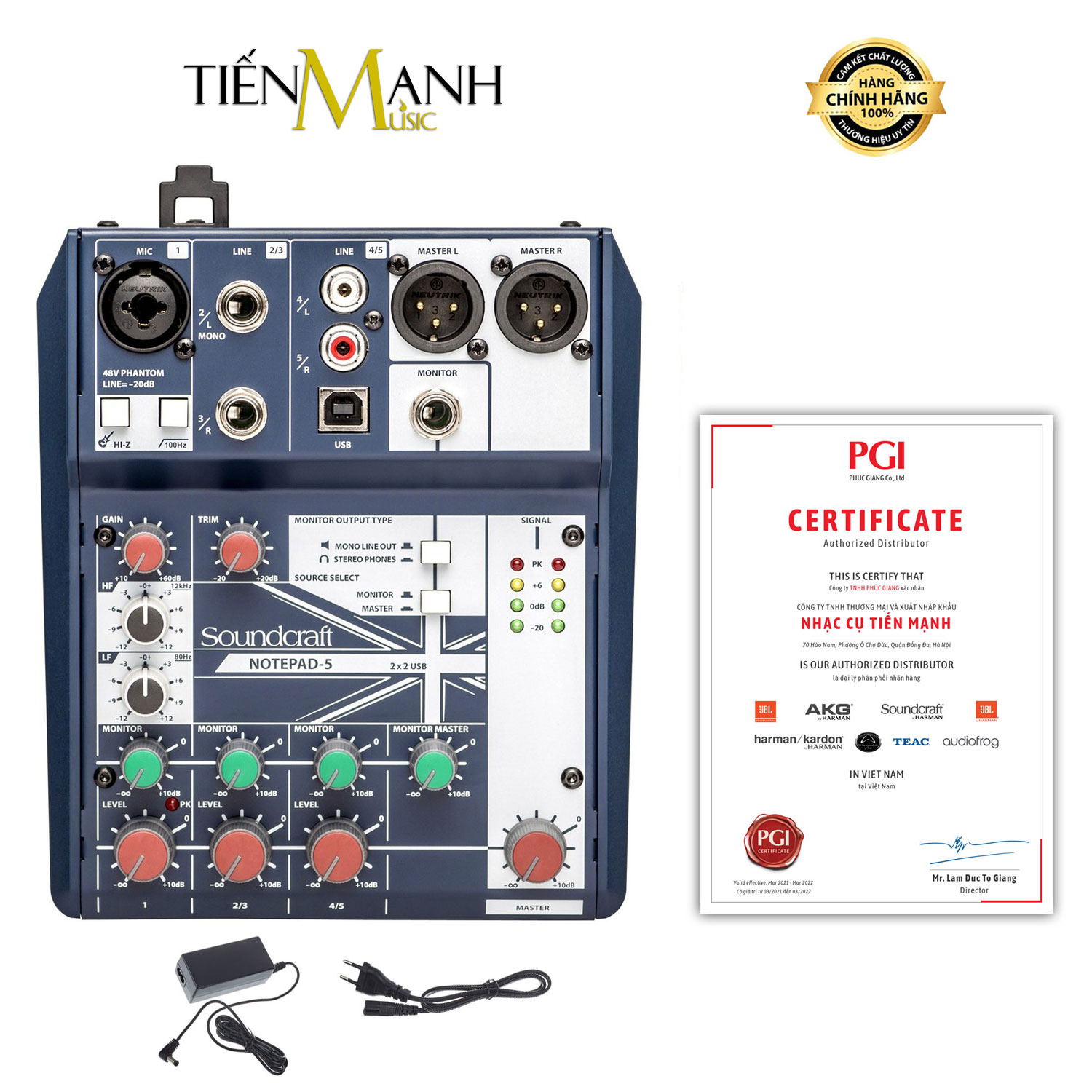 Bộ Trộn Âm Thanh Soundcraft Notepad 5