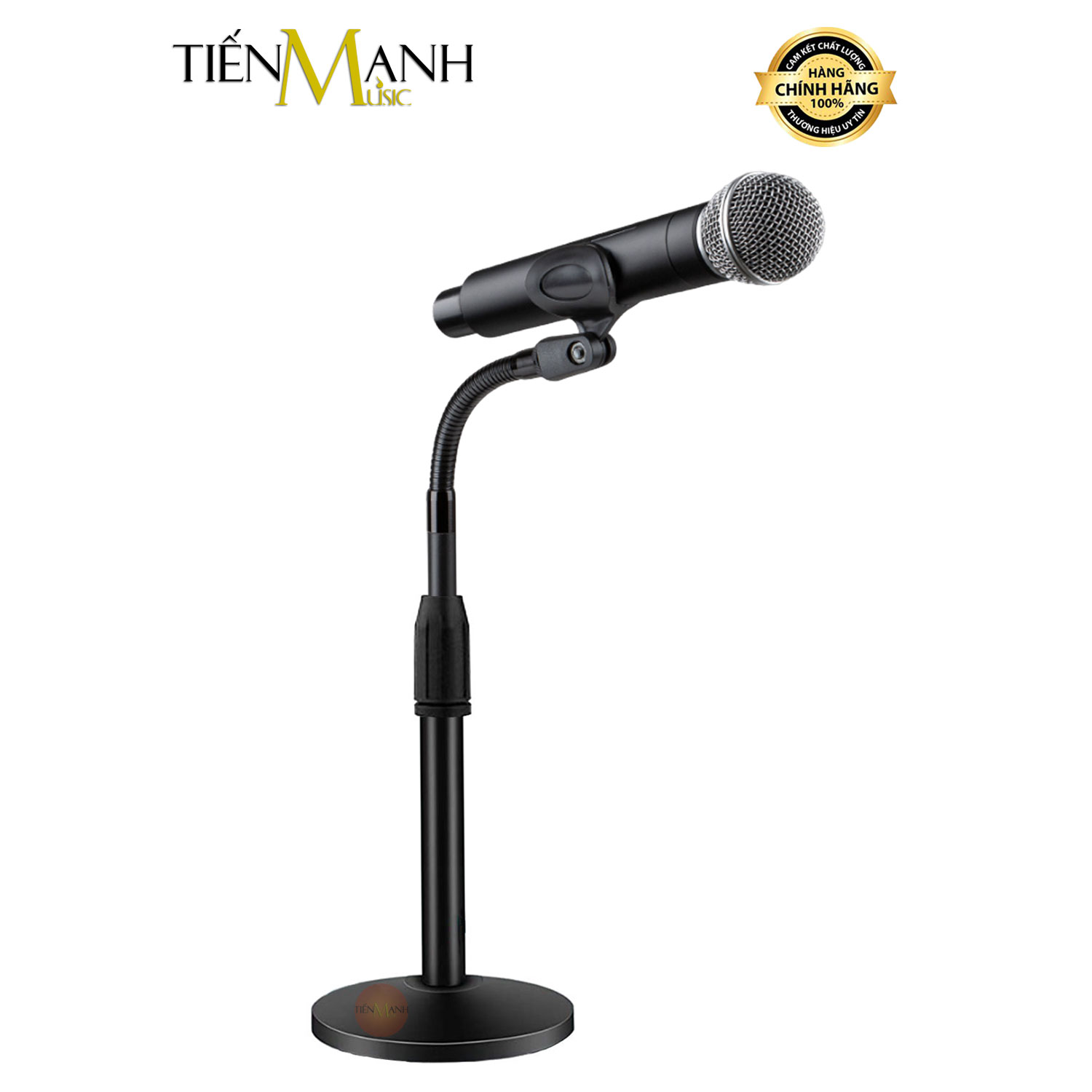 Chân Micro Lùn Để Bàn Cổ Cong DM-102S - Giá Đỡ Đế Kẹp Mic Stand Thu Âm Livestream Microphone