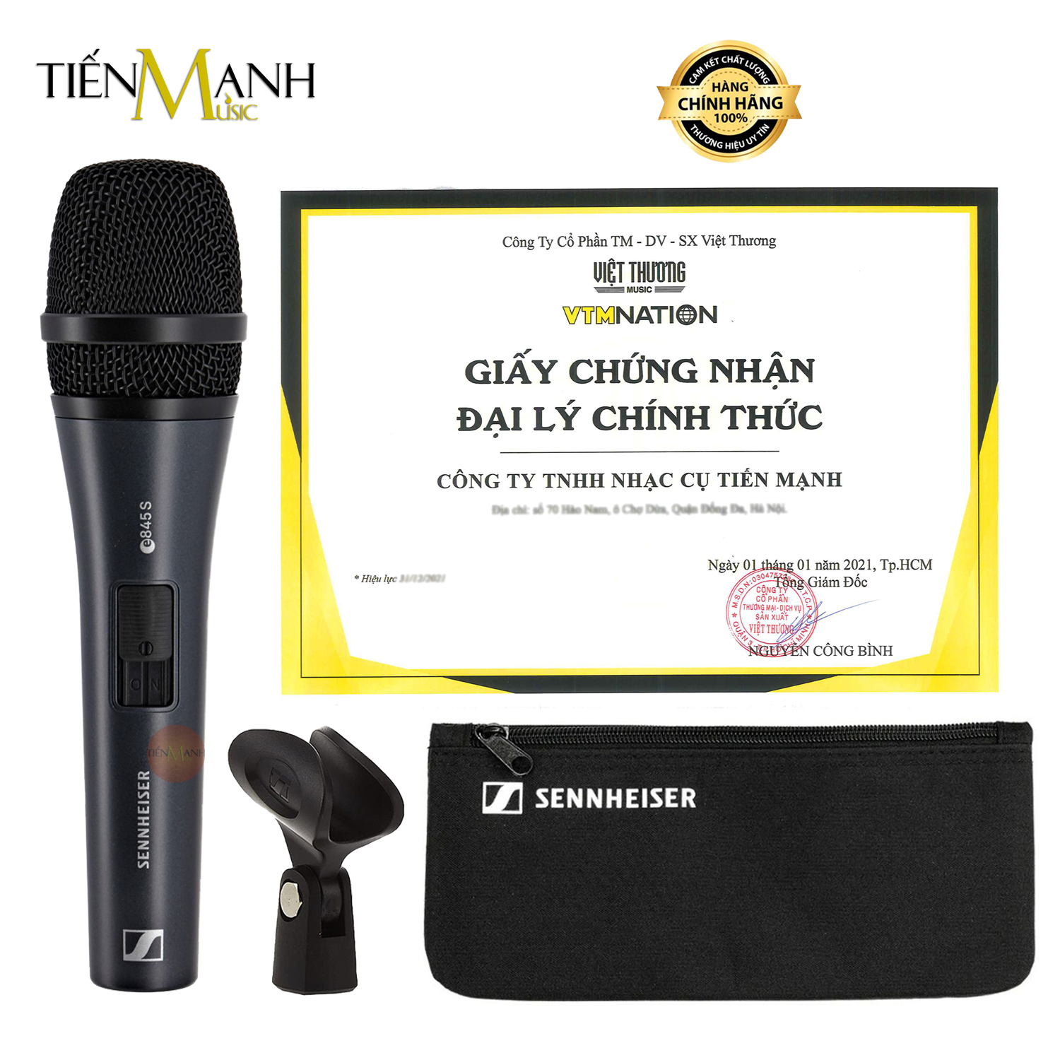 Micro Cầm Tay Sennheiser E845S Có Công Tắc - Mic E845 Dynamic Vocal Microphone E 845-S