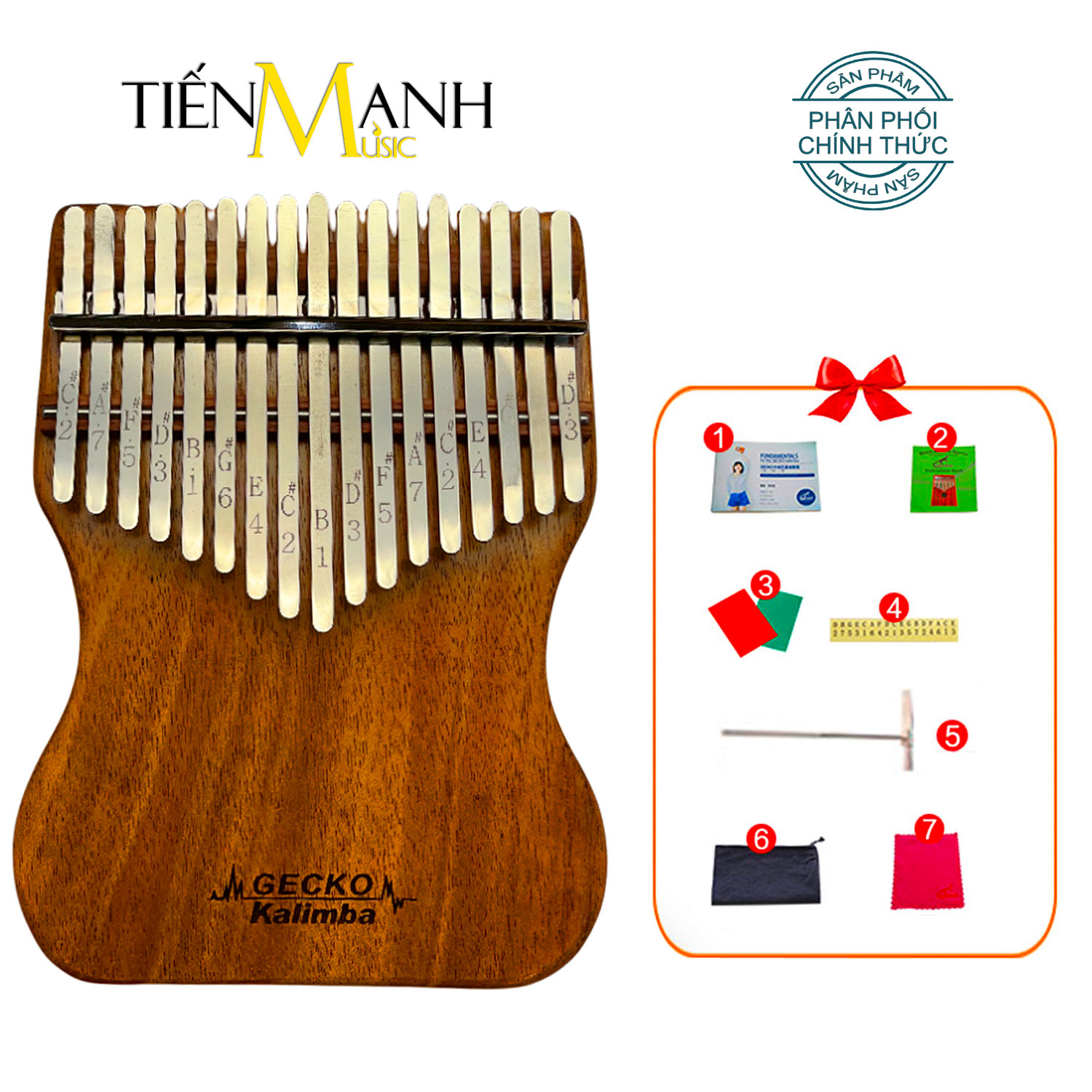 [Khắc Phím] Đàn Kalimba Gecko 17 Phím K17MAP - Tone B
