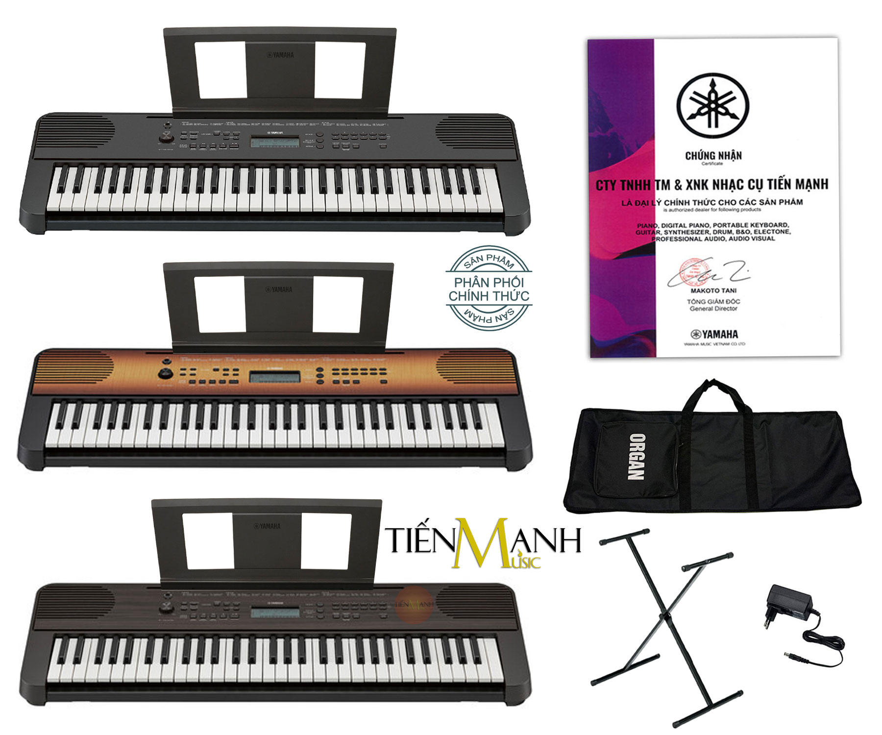 Bộ Đàn Organ Yamaha PSR-E360B, PSR-E360MA, PSR-E360DW - 61 Phím cảm ứng lực