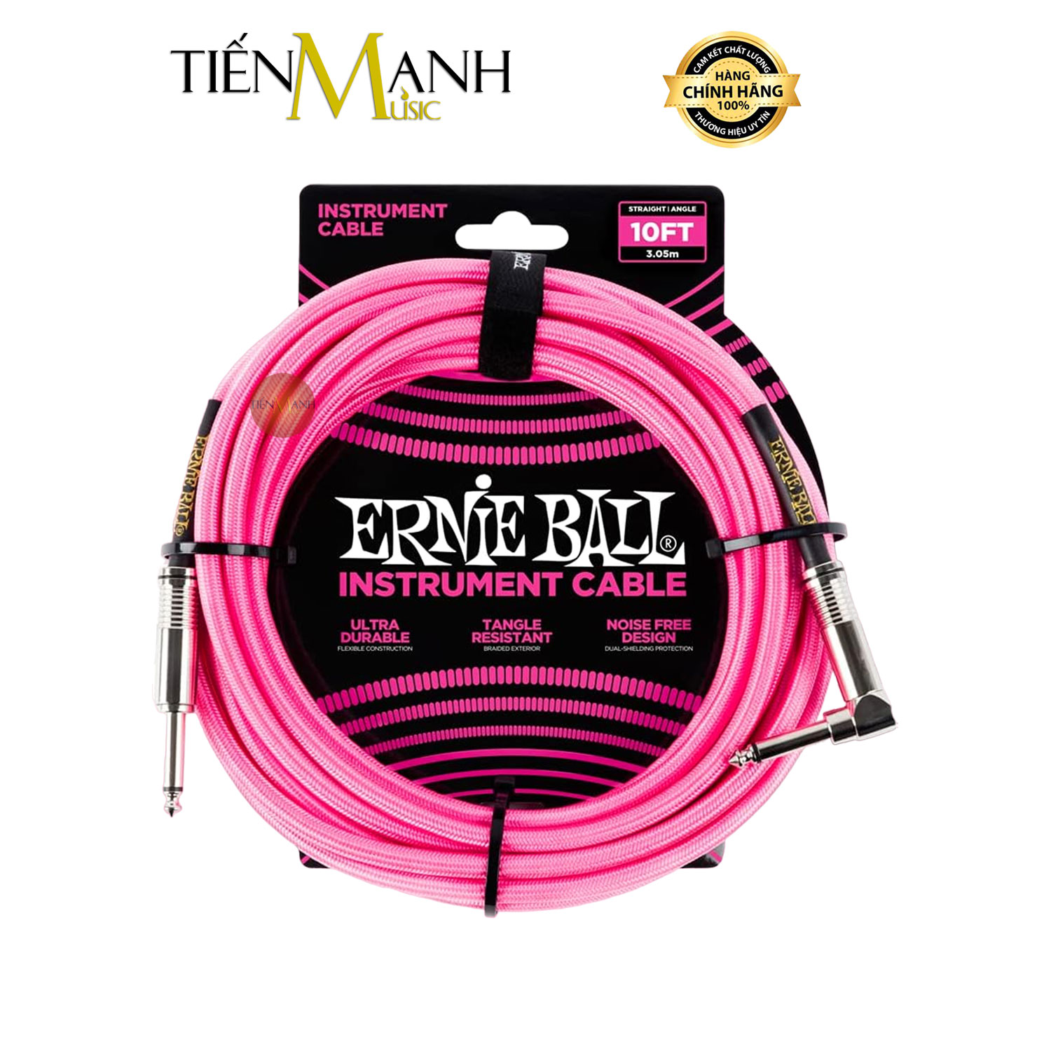 Dây Cáp Guitar Ernie Ball Dài 3.05m 2 Đầu 6ly TS Mono P06078