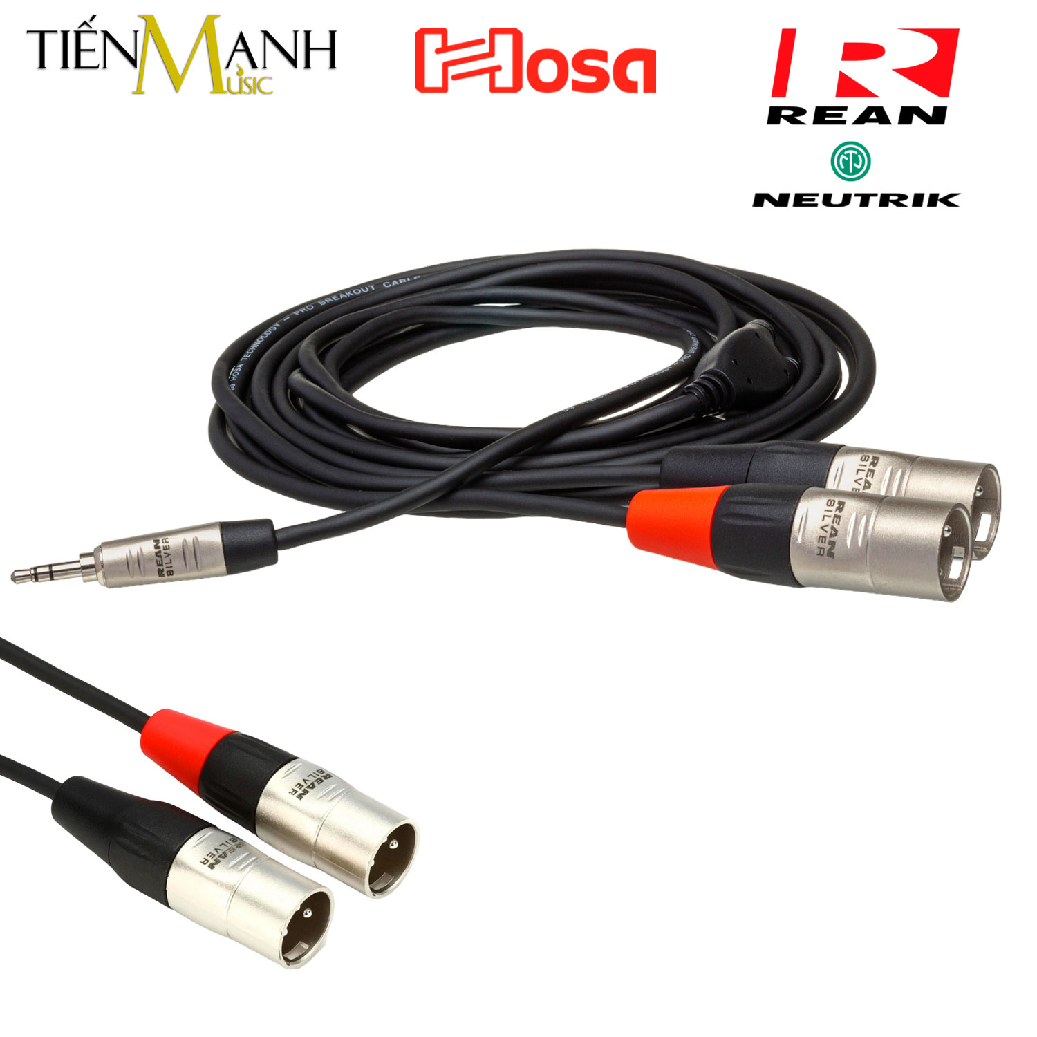 Dây Cáp Chia Tín Hiệu Chữ Y Hosa Dài 3m HMX-010Y Đầu 3ly Stereo TRS Sang 2 Đầu Canon Đực XLR