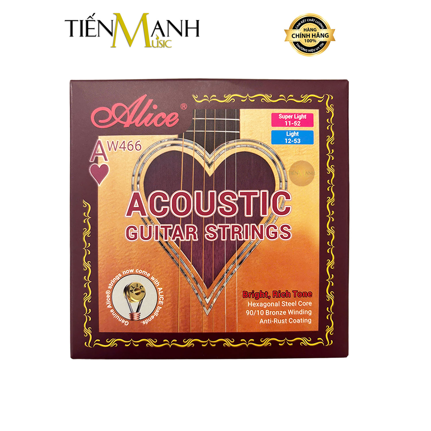 Dây Đàn Guitar Acoustic Strings Alice AW466 Cỡ 11