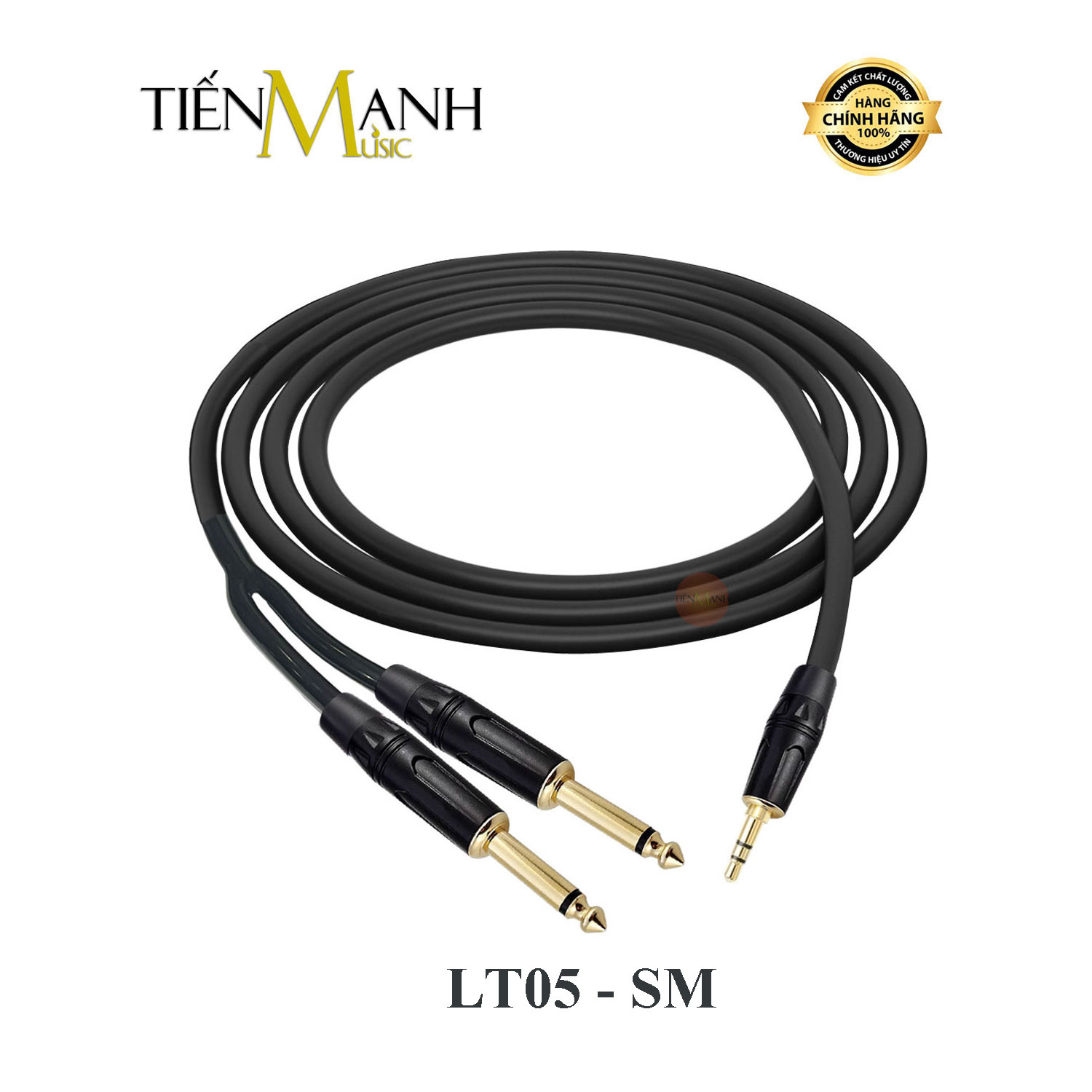 Dây Cáp Phát Lấy Nhạc Chia Tín Hiệu Chữ Y Sommer Dài 1m 3ly Stereo TRS Sang 2 Đầu 6ly Mono TS LT05-SM