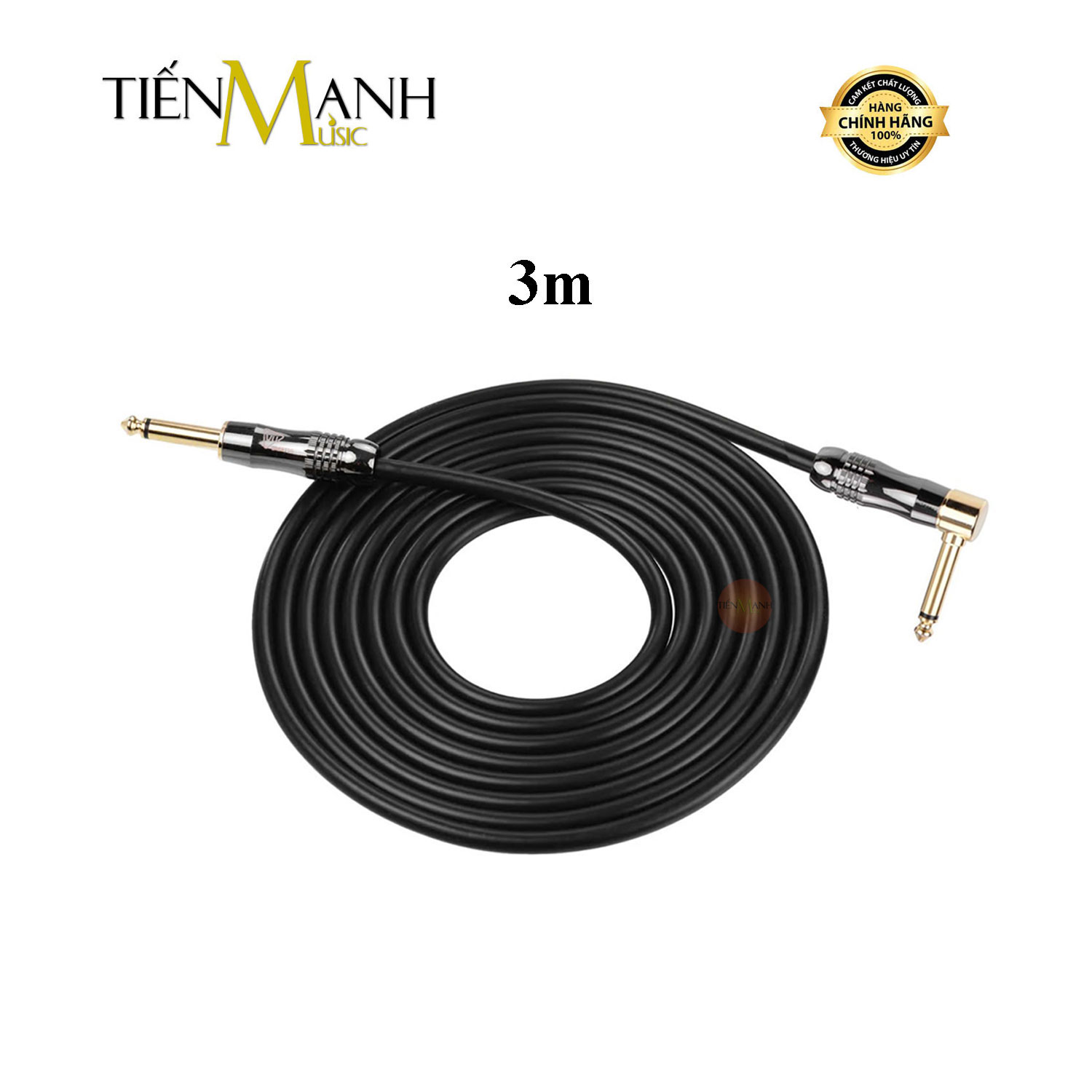 Dây Cáp Guitar IVU 2 Đầu 6ly TS Mono Dài 3m