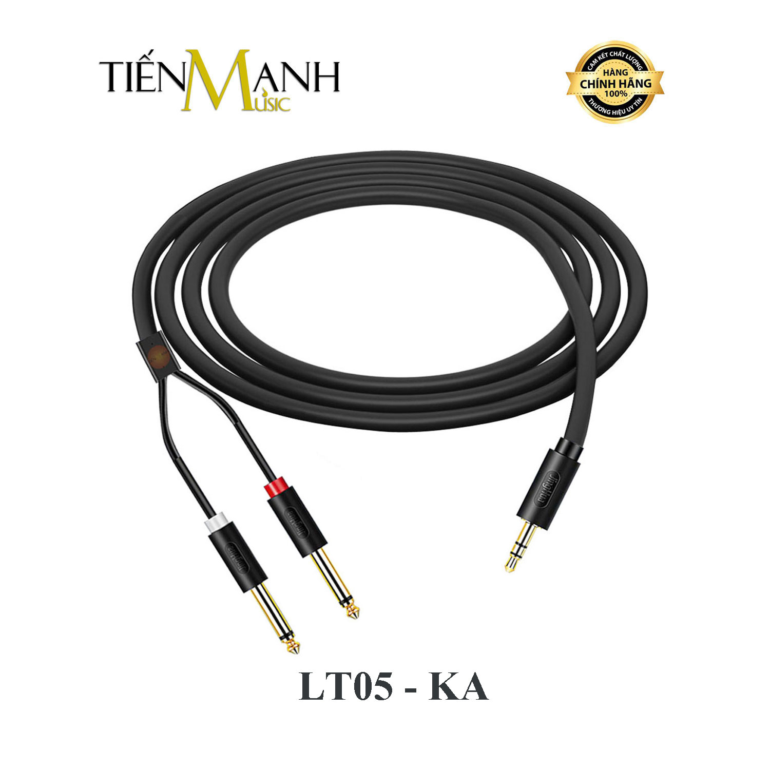 Dây Cáp Phát Lấy Nhạc Chia Tín Hiệu Chữ Y 3ly Stereo TRS Sang 2 Đầu 6ly Mono TS LT05-KA