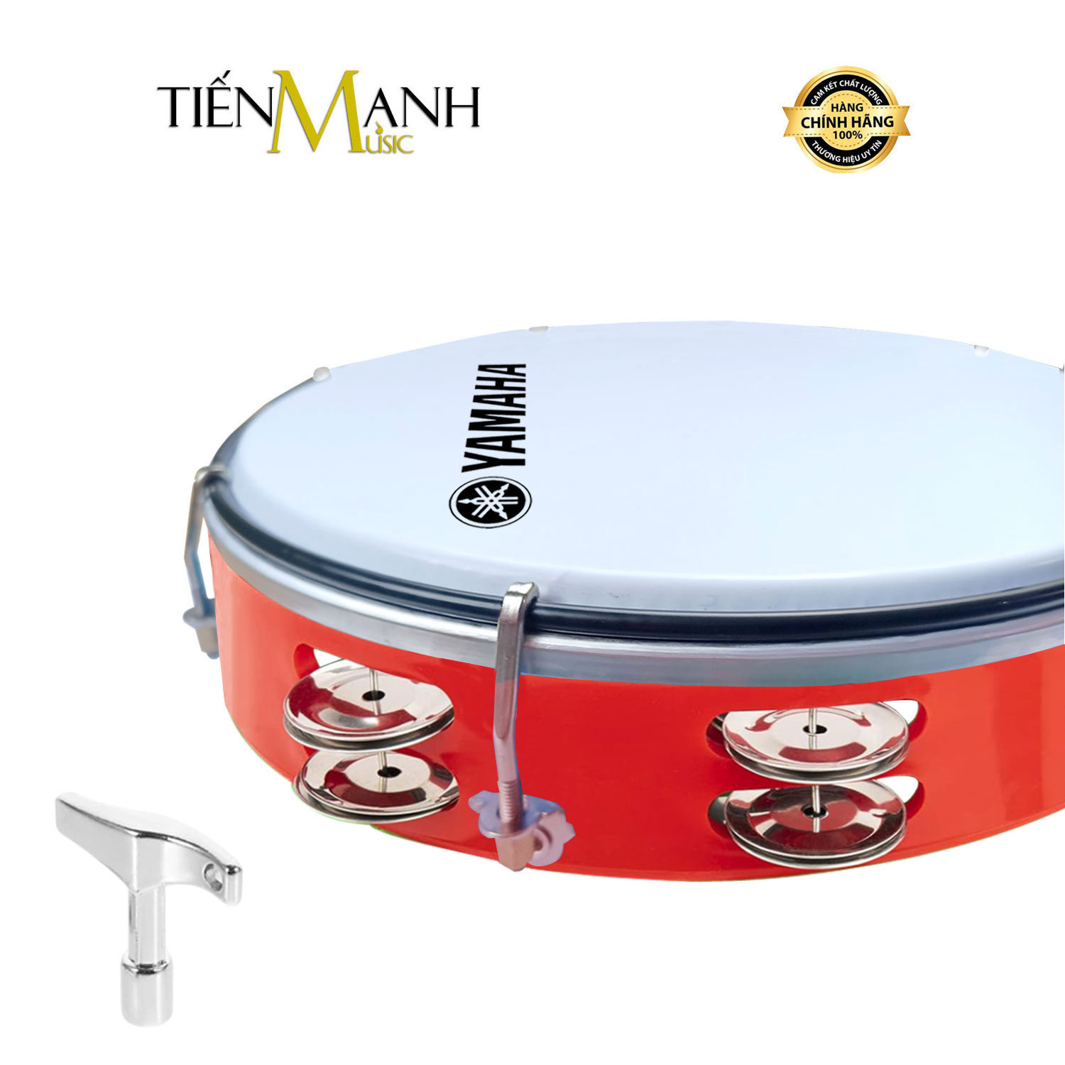 Trống Gõ Bo Lắc Tay Khung Nhựa Đỏ Tambourine Yamaha