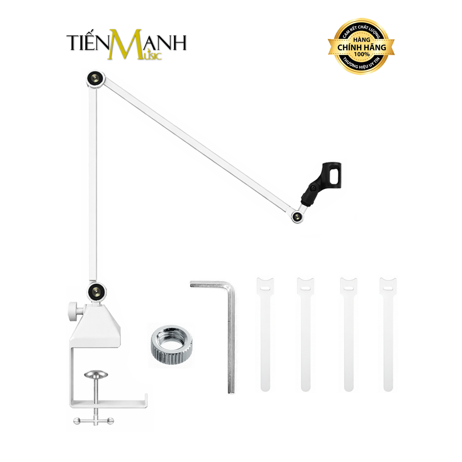 Giá Treo Micro Arm Kẹp Cạnh Bàn Dr.Mic F08 - Chịu Lực 1.5kg (Trắng)