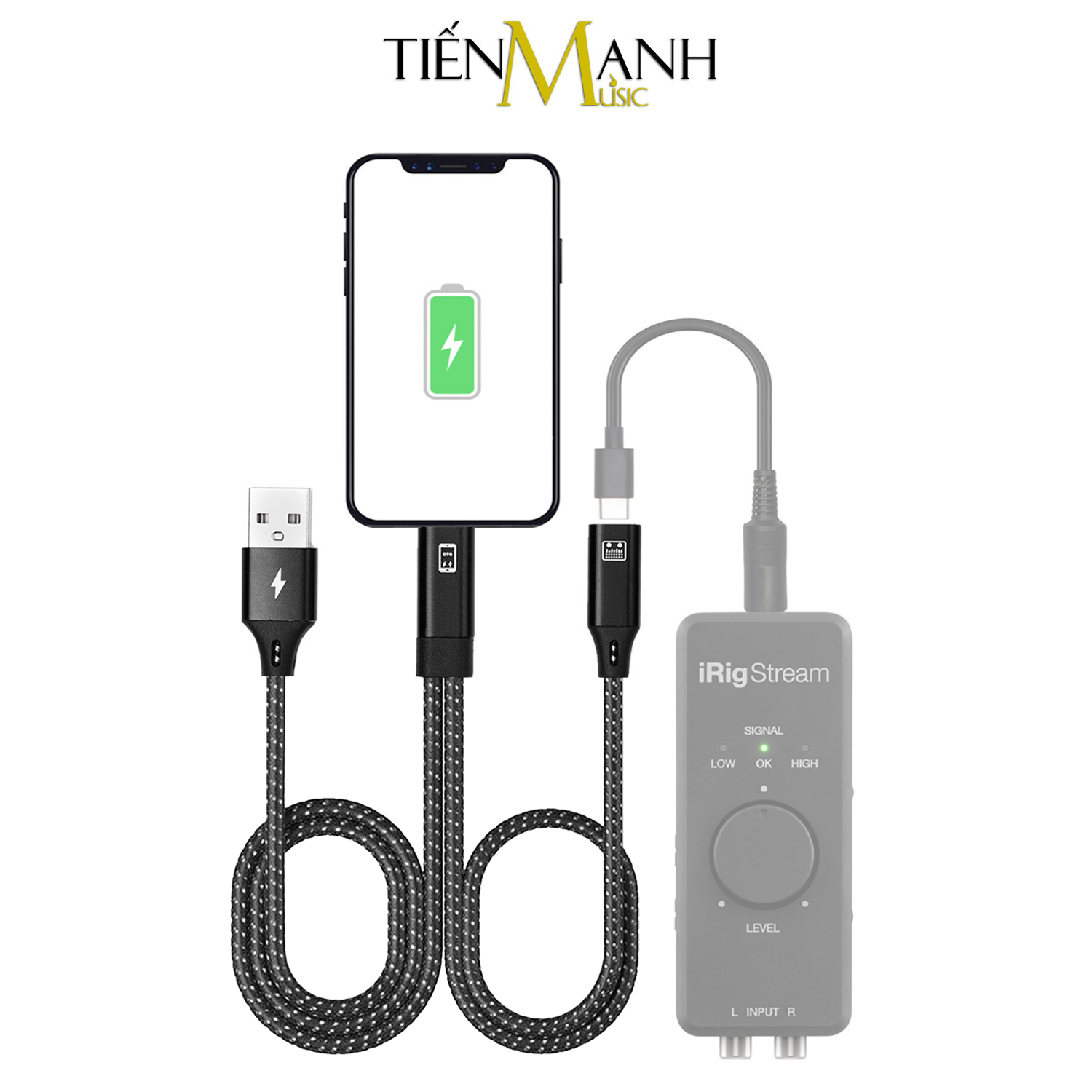 Cáp Vừa Livestream Vừa Sạc Cho iRig Stream Stereo LT04-IR