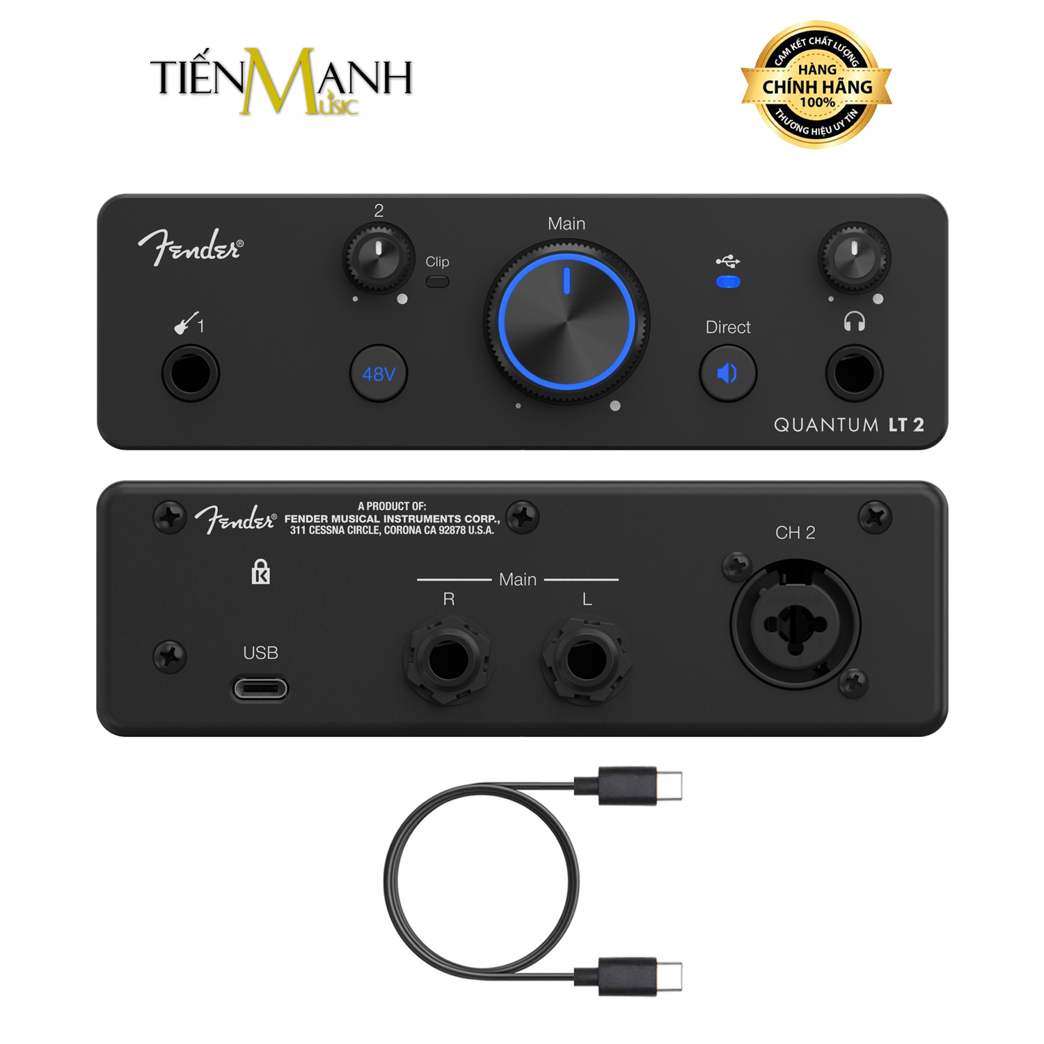 Soundcard Fender Quantum LT2 2x2 USB-C Audio Interface