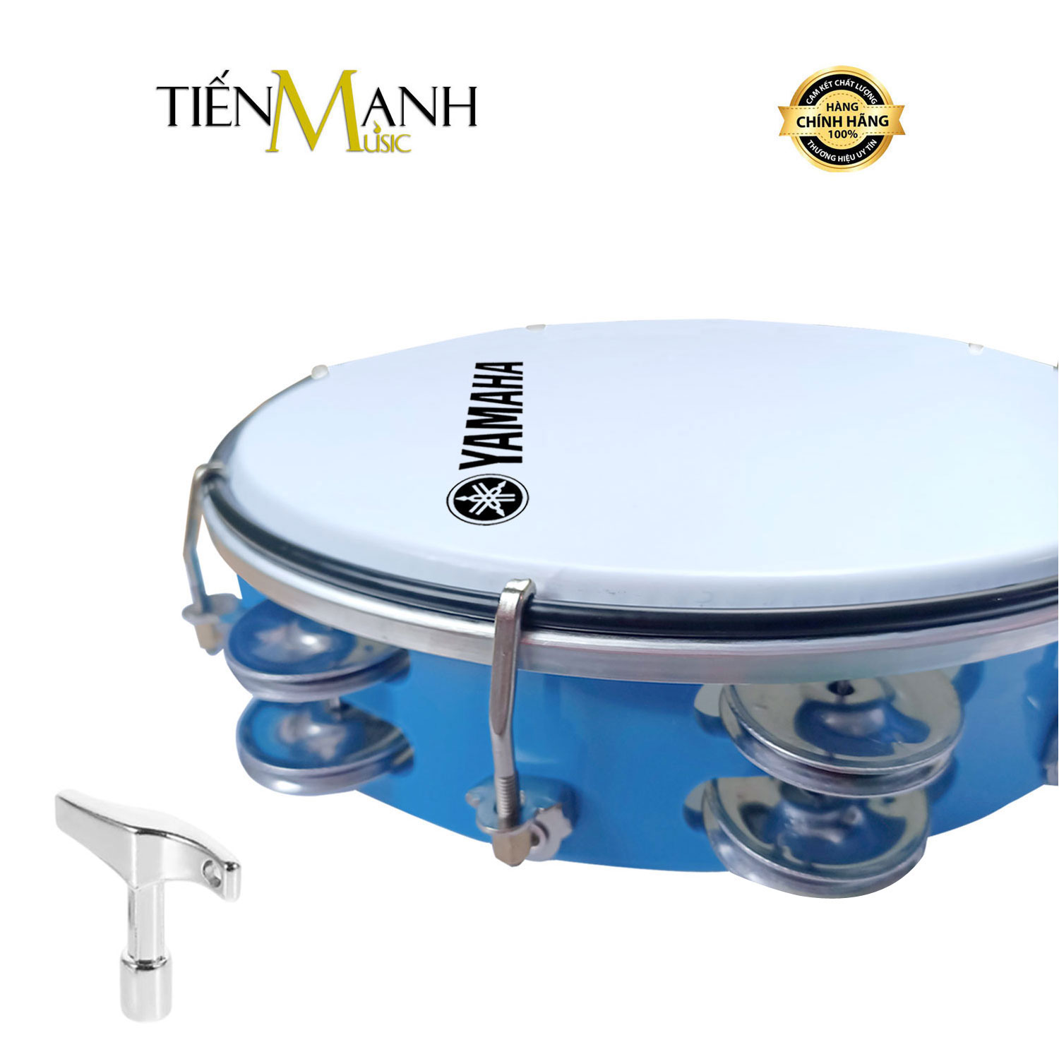 Trống Gõ Bo Lắc Tay Khung Nhựa Xanh Lam Tambourine Yamaha