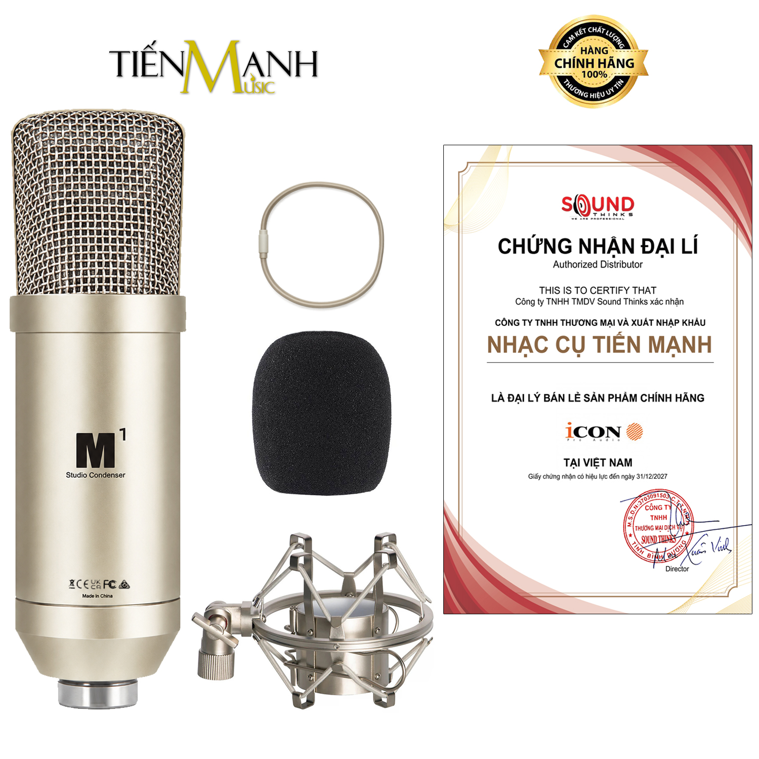 Micro Thu Âm Hát Livestream Condenser Icon M1