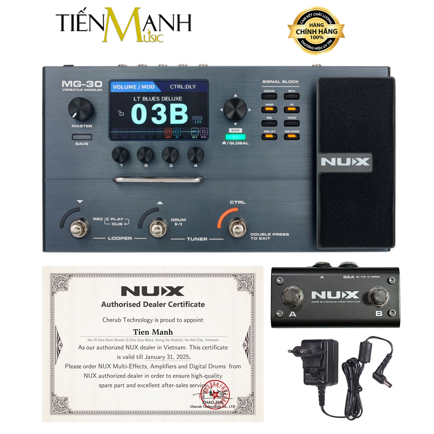 Phơ Đàn Guitar Nux MG-30 Multi Effects