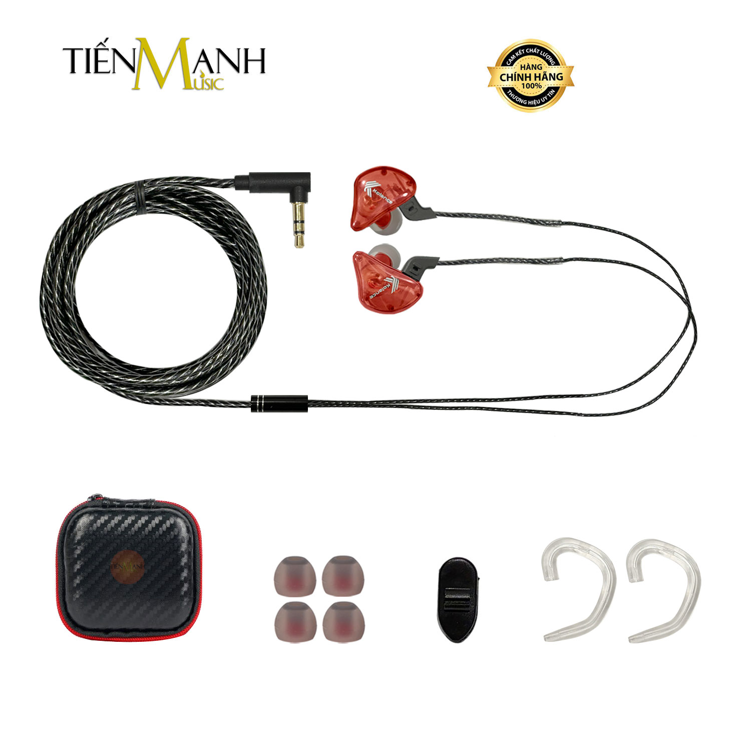 Tai Nghe Kiểm Âm Nhét Tai In ear Kolance MK-686 Màu Đỏ