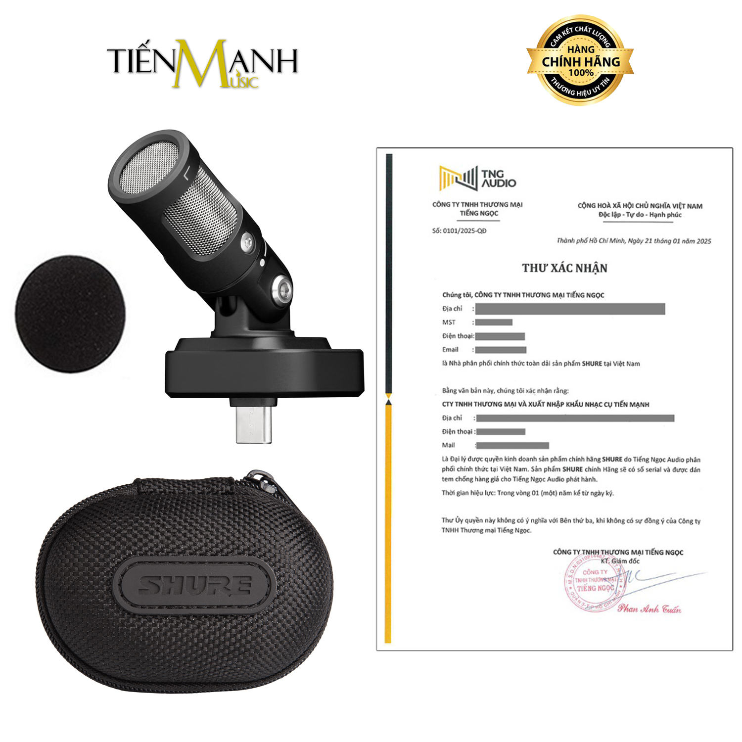 Micro Thu Âm MV88 Stereo USB-C Microphone for Mobile Recording