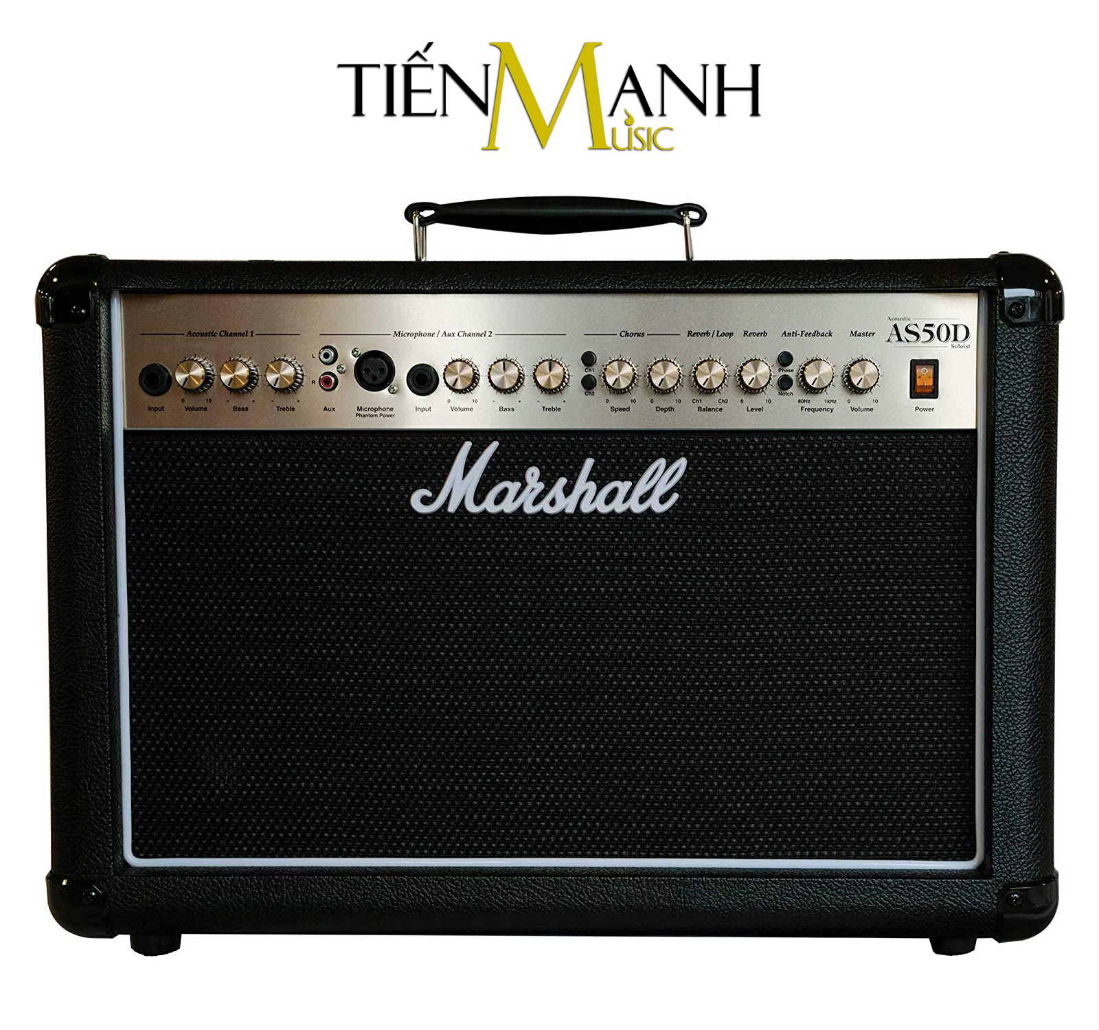 Ampli Đàn Acoustic Guitar Marshall Combo AS50DB Đen