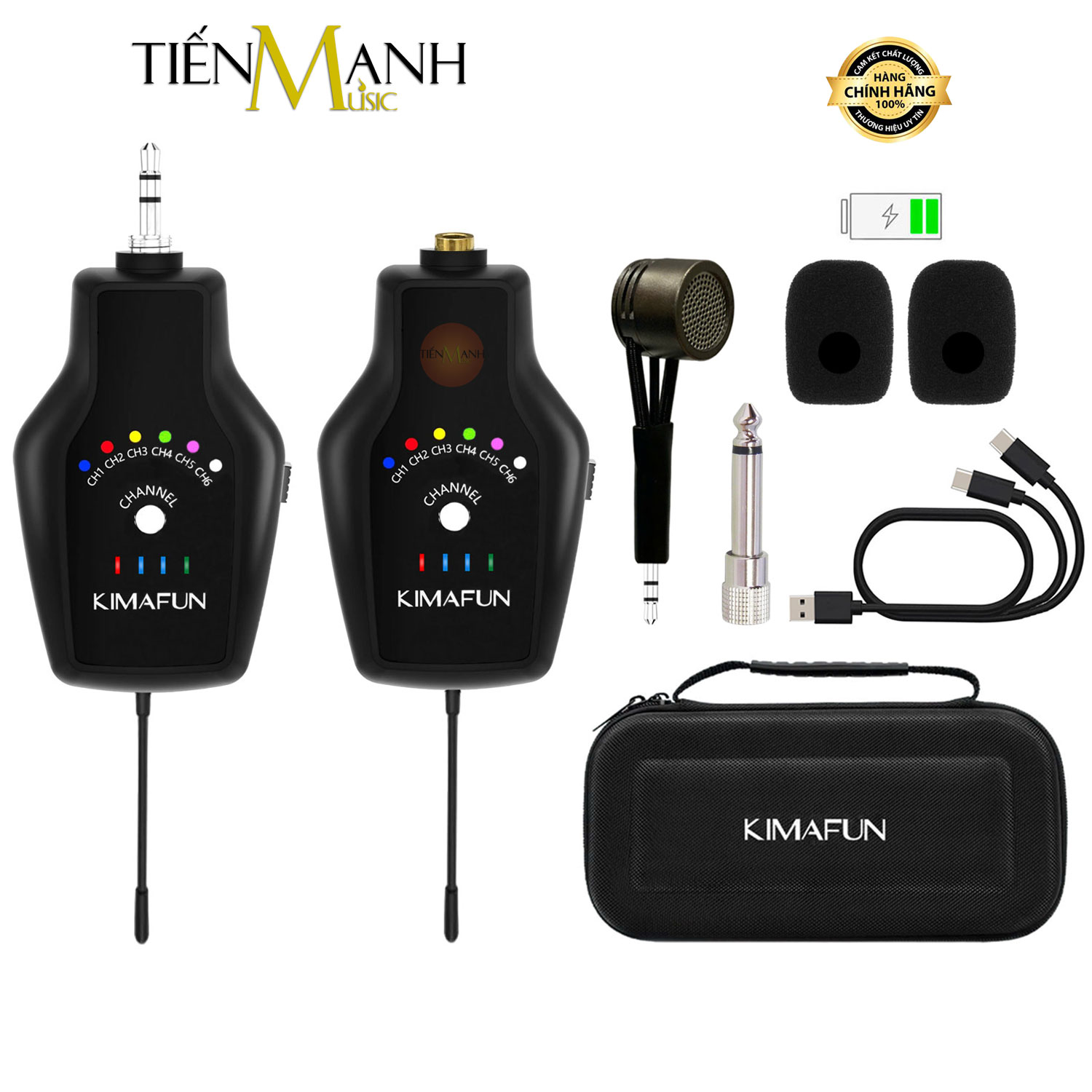 Mic Không Dây Wireless Cho Nhạc Cụ, Guitar, Đàn Tranh, Sáo Trúc, Sáo Flute Kimafun KM-U407