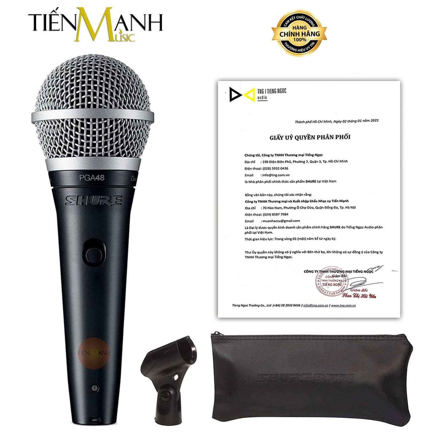 Mic Shure PGA48-LC Micro Cầm Tay Vocal Microphone Karaoke PGA48 - Chính Hãng USA