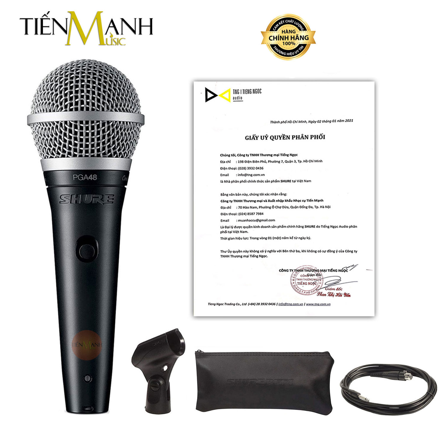 Micro Có Dây Cầm Tay Shure PGA48-QTR Vocal Microphone Karaoke Mic - Chính Hãng USA